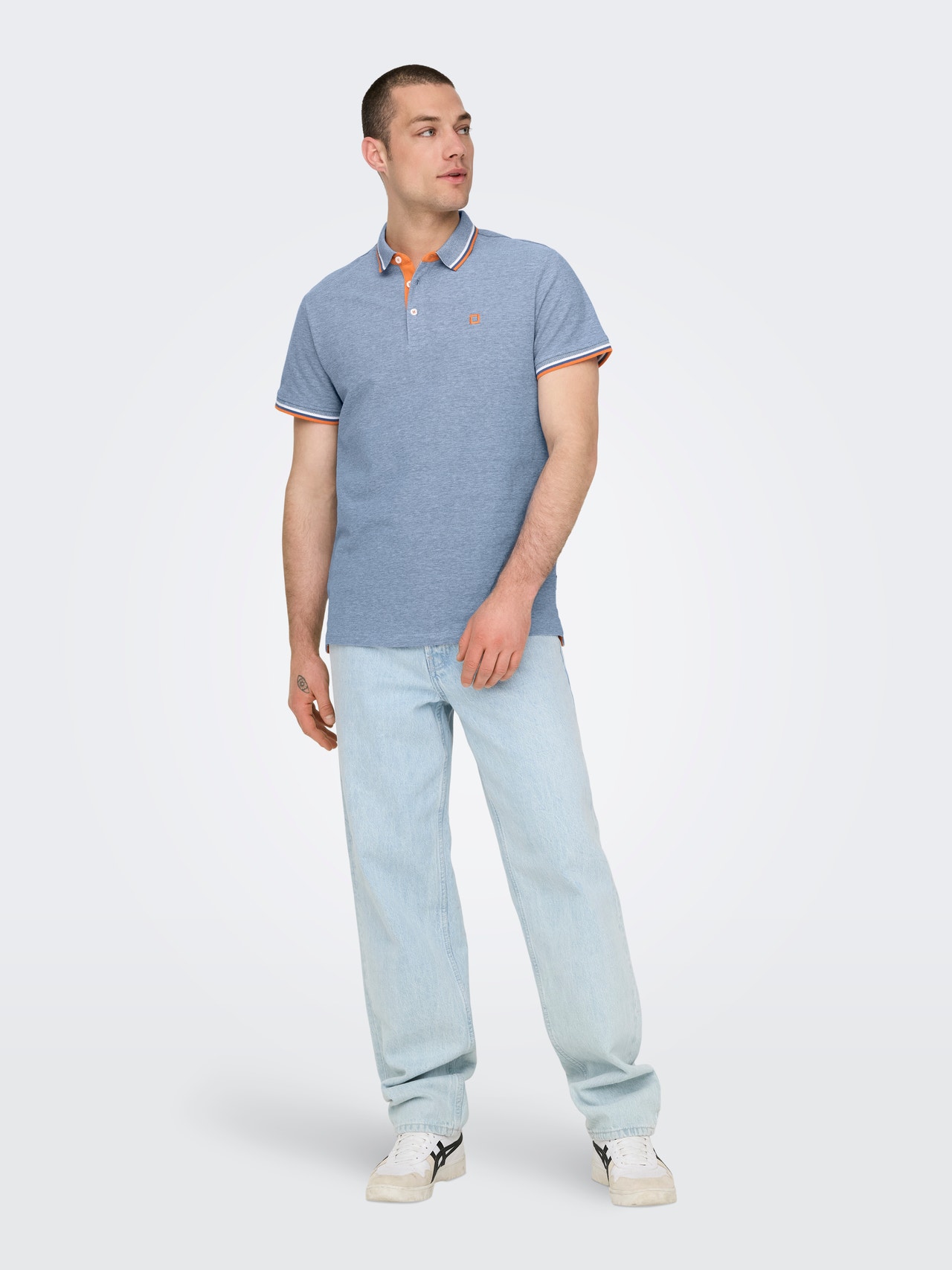 ONLY & SONS Polo t-shirt -Medium Blue Denim - 22024827