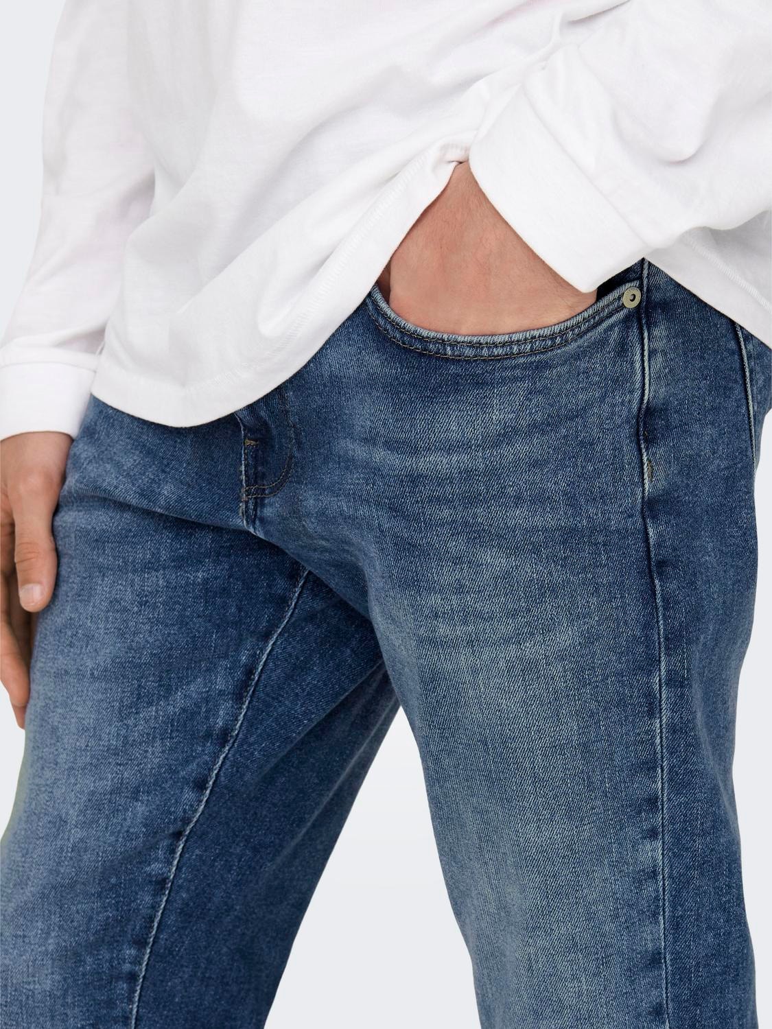 ONLY & SONS Normal passform Normal midja Jeans -Medium Blue Denim - 22024872