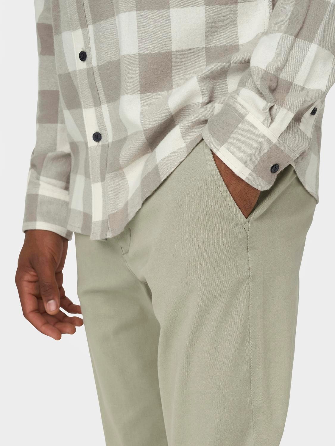 ONLY & SONS Pantalones Corte loose Talle medio -Vintage Khaki - 22024894