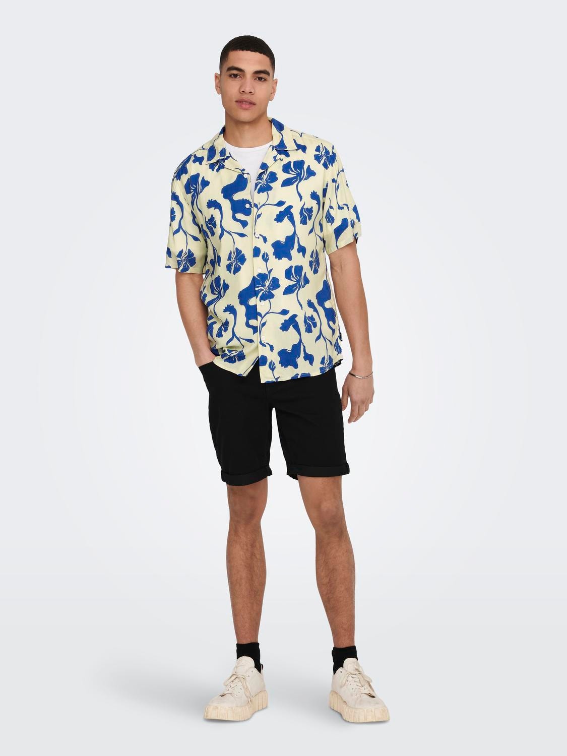 ONLY & SONS Regular Fit Resort collar Shirt -Pear Sorbet - 22024907