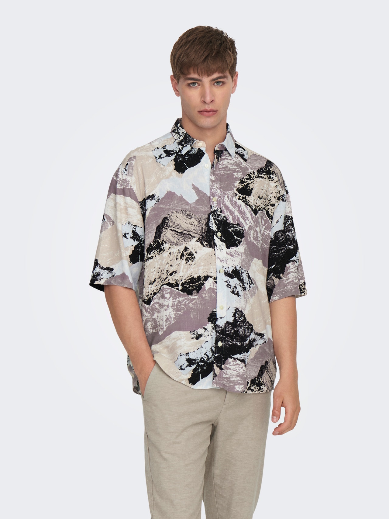 ONLY & SONS Relaxed Fit Short Sleeves Shirt -Ancient Water - 22024913
