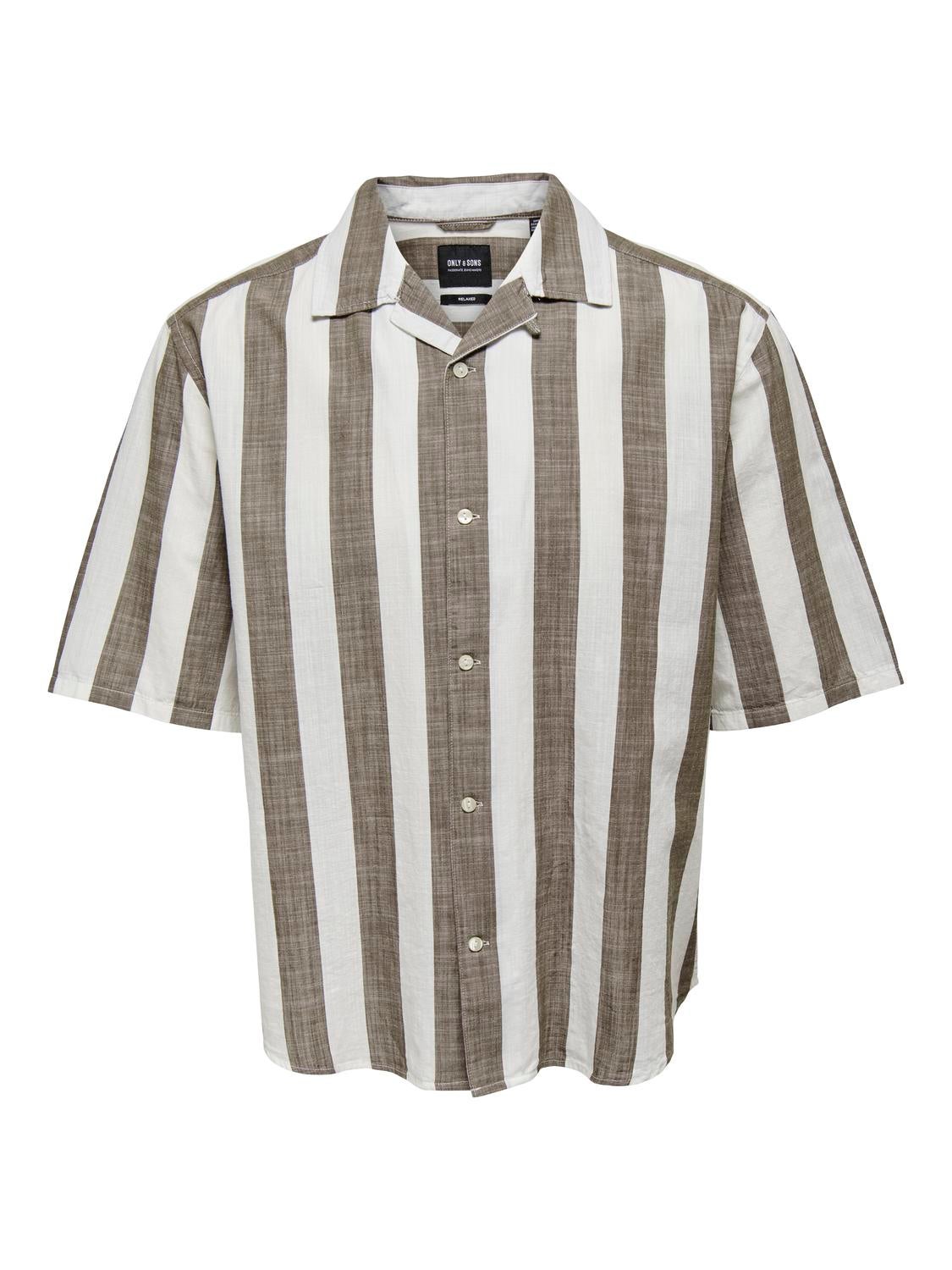 Relaxed Fit Short Sleeves Shirt | Medium Brown | ONLY & SONS®