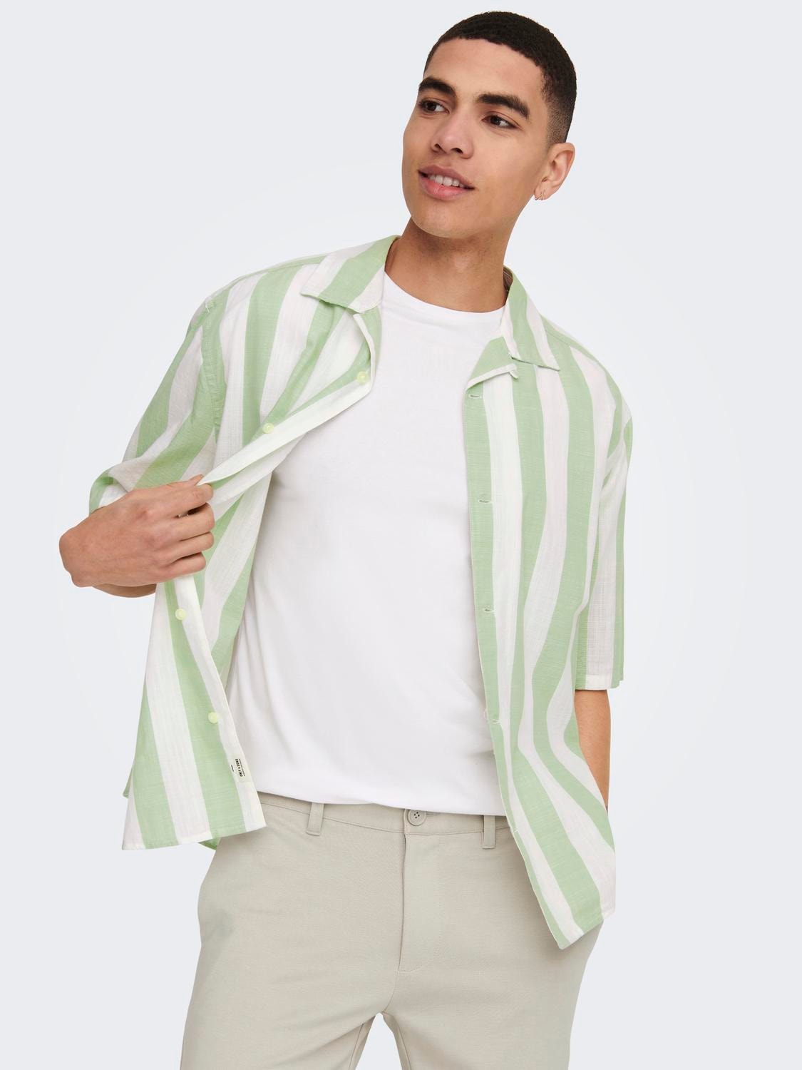 ONLY & SONS Relaxed Fit Short Sleeves Shirt -Swamp - 22024917