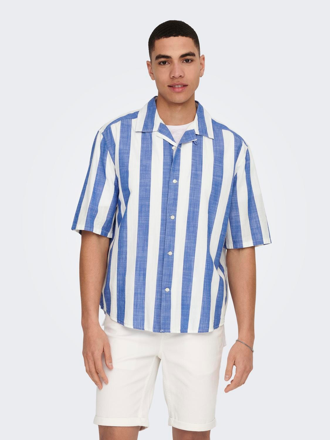 ONLY & SONS Relaxed Fit Short Sleeves Shirt -Turkish Sea - 22024917