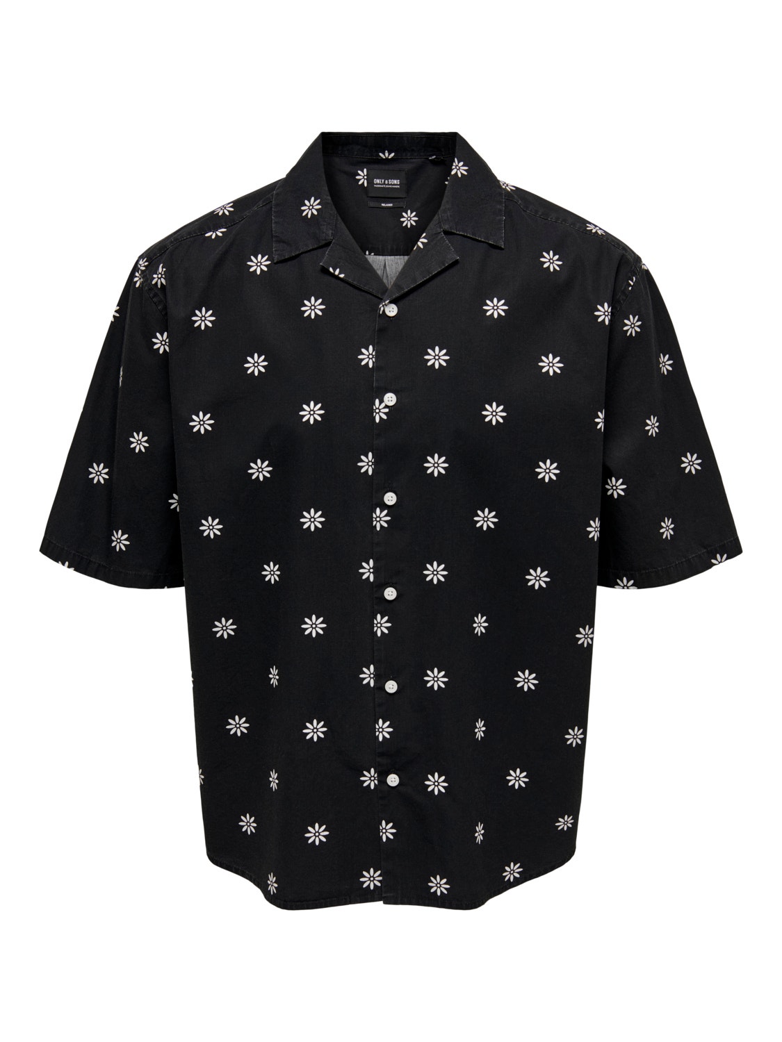ONLY & SONS Relaxed Fit Resort Collar Shirt -Black - 22024930