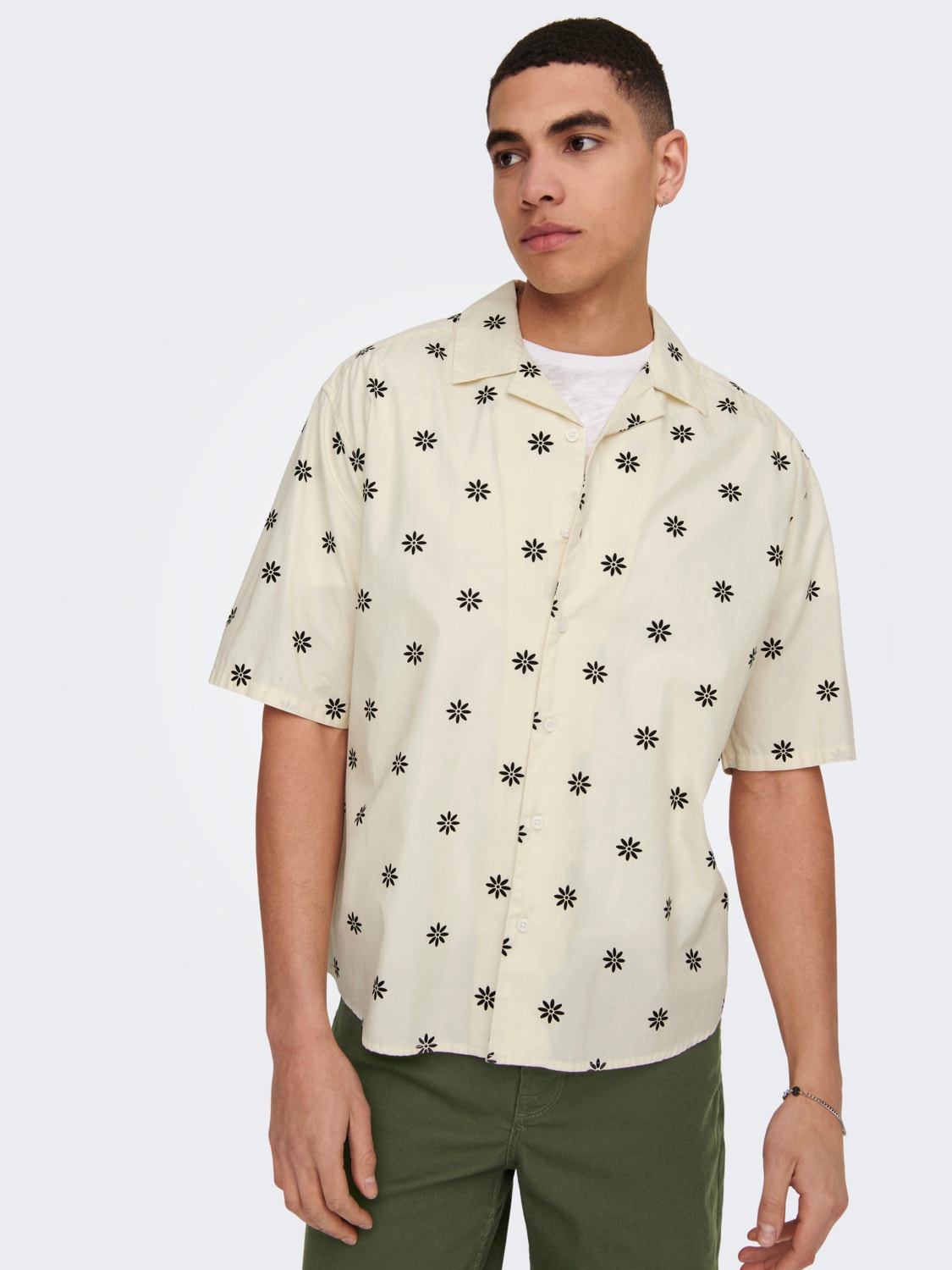 ONLY & SONS Relaxed Fit Resort Collar Shirt -Cloud Dancer - 22024930