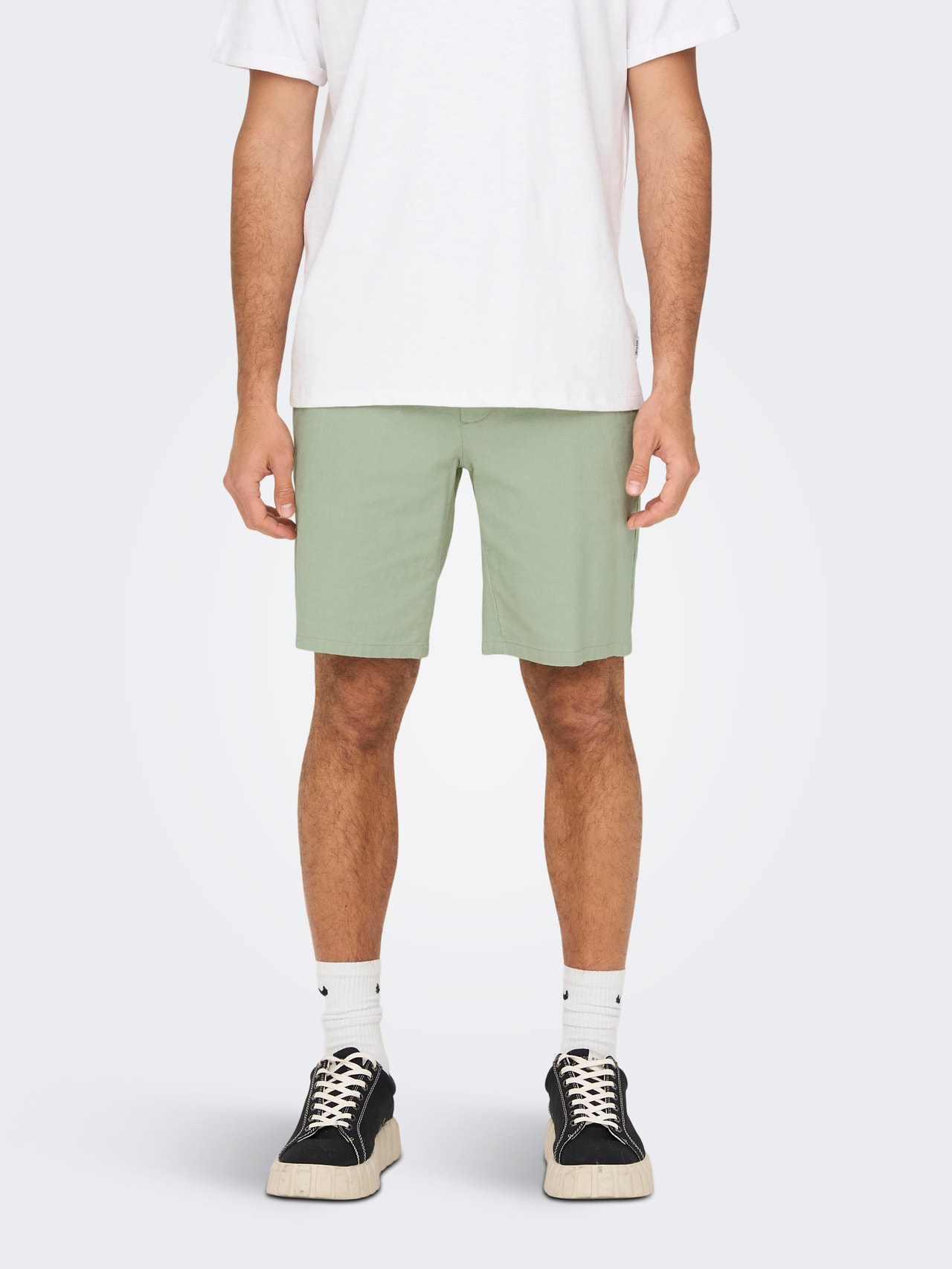 ONLY & SONS Regular Fit Linen Shorts -Moonstruck - 22024940