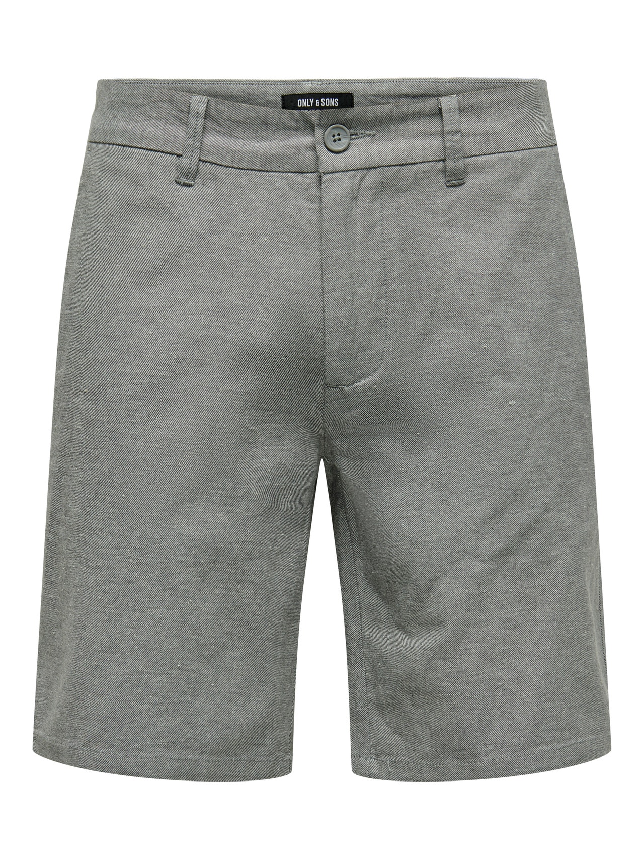 ONLY & SONS Regular Fit Linen Shorts -Grey Pinstripe - 22024940