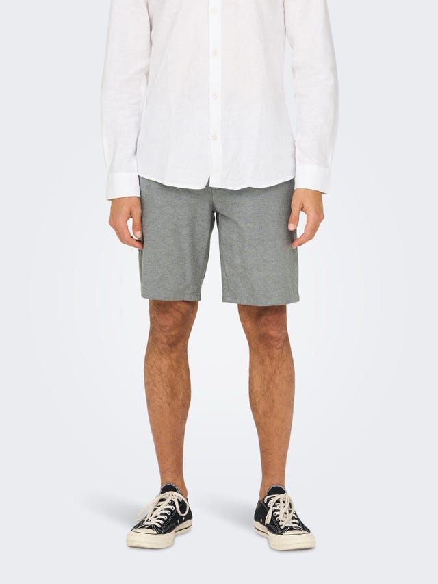 ONLY & SONS Regular Fit Linen Shorts - 22024940