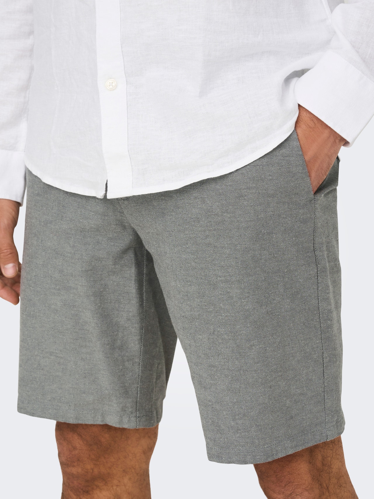 ONLY & SONS Normal passform Shorts -Grey Pinstripe - 22024940