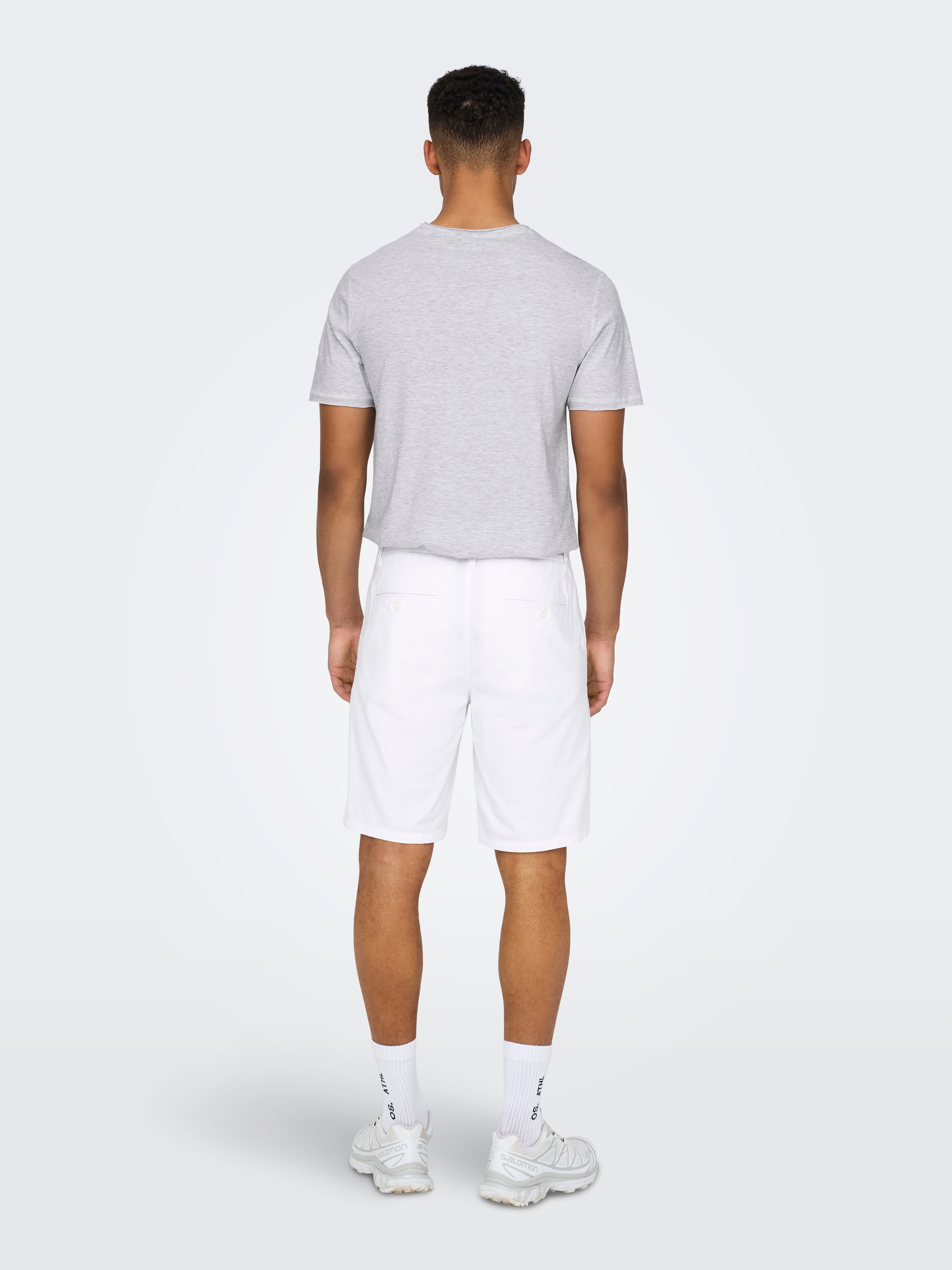 極美品✨ OMMO LINEN SHORT ALL IN ONE 白 現行 ONSMARK Regular Fit Shorts | White | ONLY & SONS®