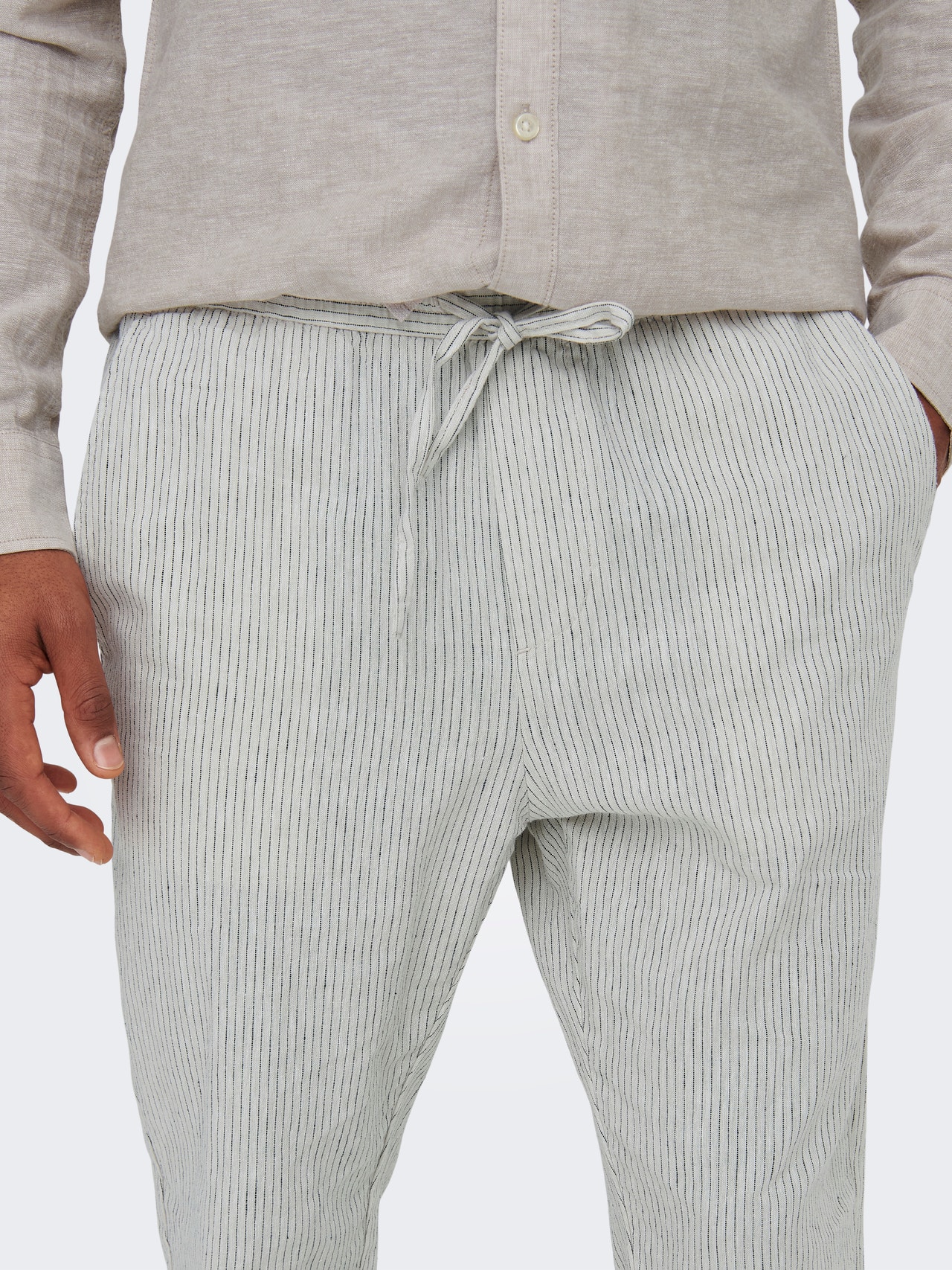 ONLY & SONS Linen blend trousers -Moonstruck - 22024949