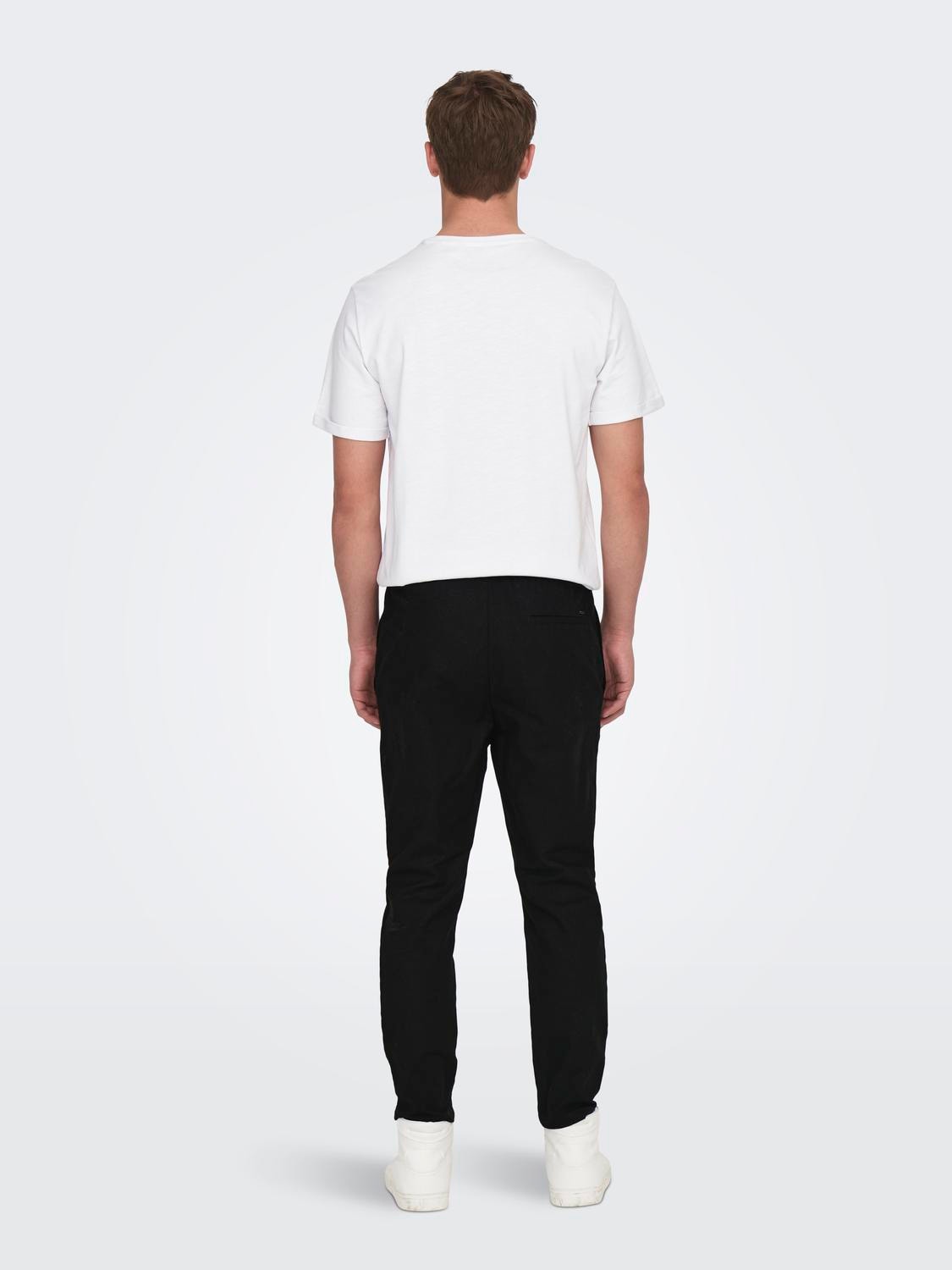 ONLY & SONS Pantalons Tapered Fit Taille moyenne -Black - 22024966