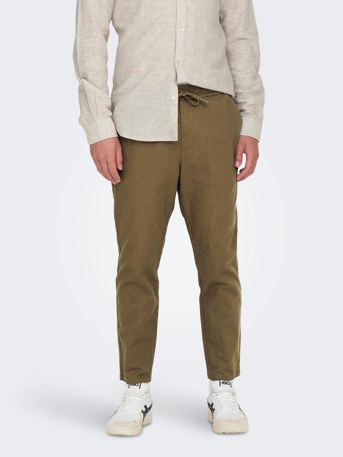 Buy Men's Textured Regular Fit Full Length Trousers Online | Centrepoint  Oman