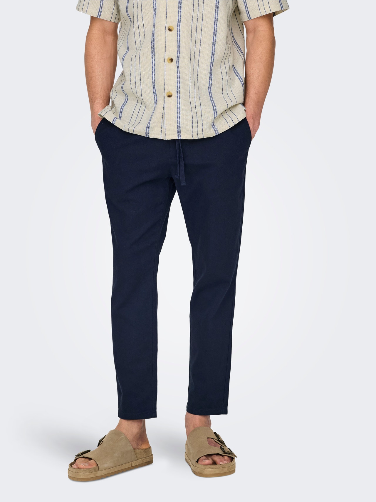 ONLY & SONS Tapered Fit Mid rise Trousers -Dark Navy - 22024966