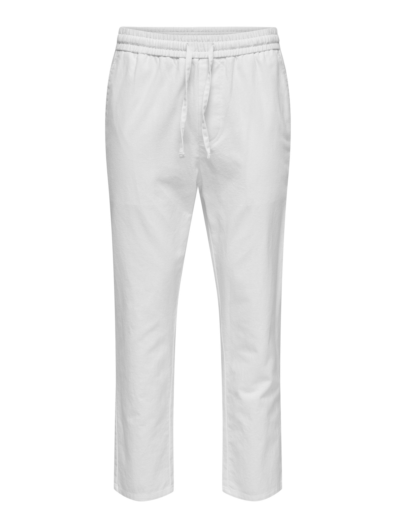ONLY & SONS Tapered Fit Mid rise Trousers -Bright White - 22024966
