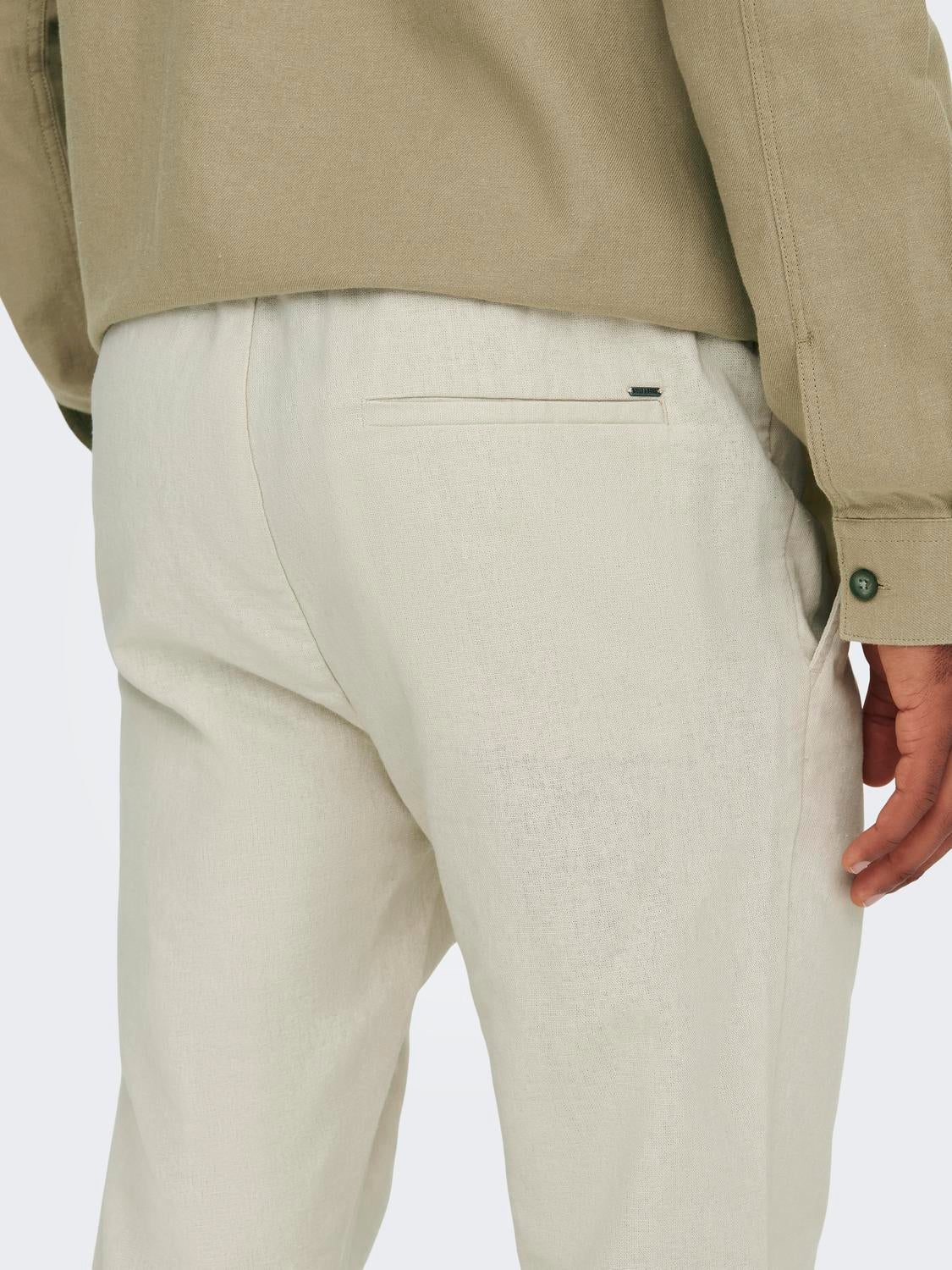 Tapered Fit Mid rise Trousers | Light Grey | ONLY & SONS®