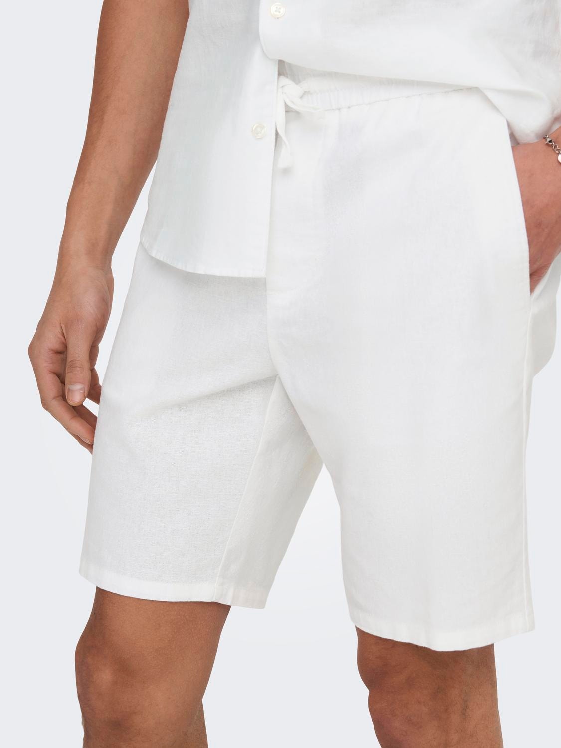 ONLY & SONS Lös passform Shorts -Bright White - 22024967