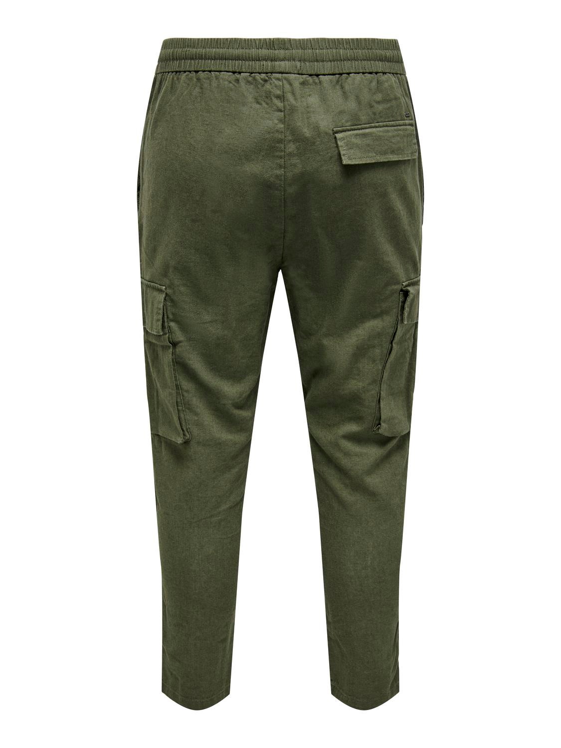 ONLY & SONS Tapered Fit Trousers -Olive Night - 22024998