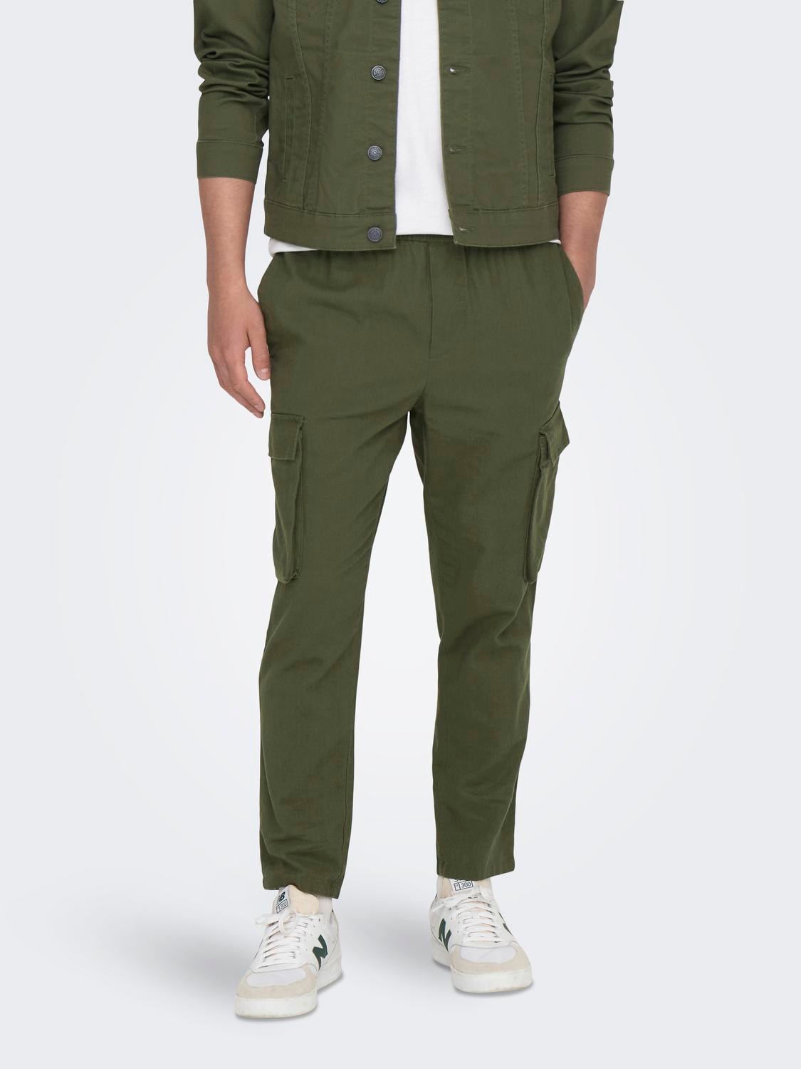 ONLY & SONS Cargo bukser -Olive Night - 22024998