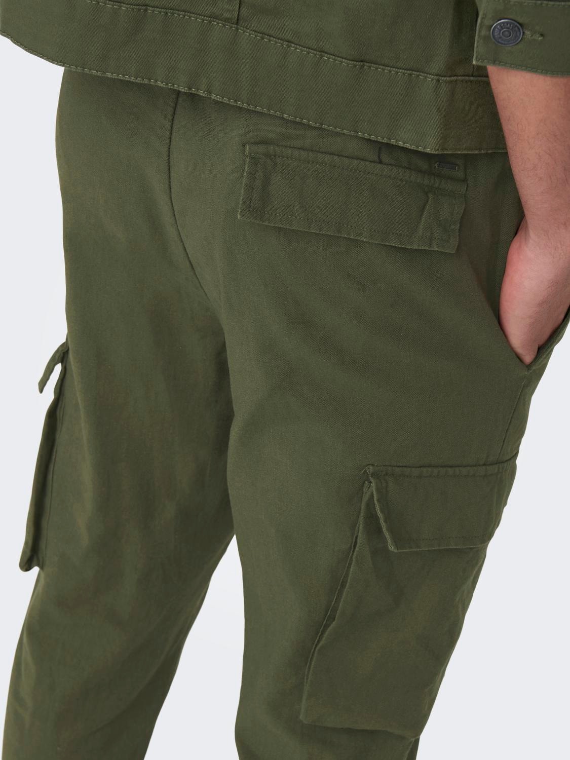ONLY & SONS Cargo detailed trousers -Olive Night - 22024998