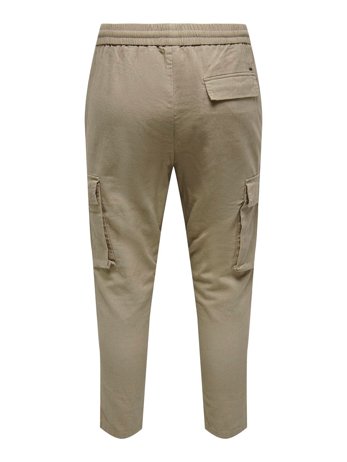 ONLY & SONS Tapered Fit Trousers -Chinchilla - 22024998