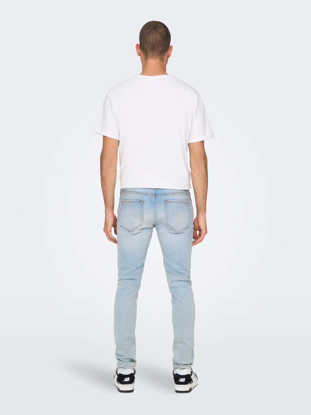 ONLY & SONS Slim Fit Mittlere Taille Jeans -Bleached Denim - 22025029