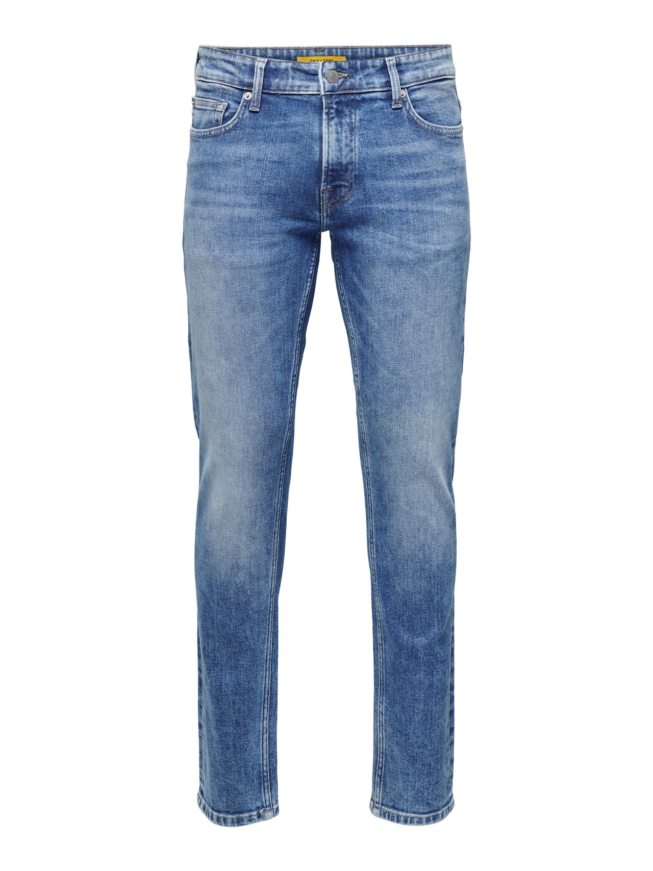 ONLY & SONS Slim Fit Mittlere Taille Jeans -Medium Blue Denim - 22025094