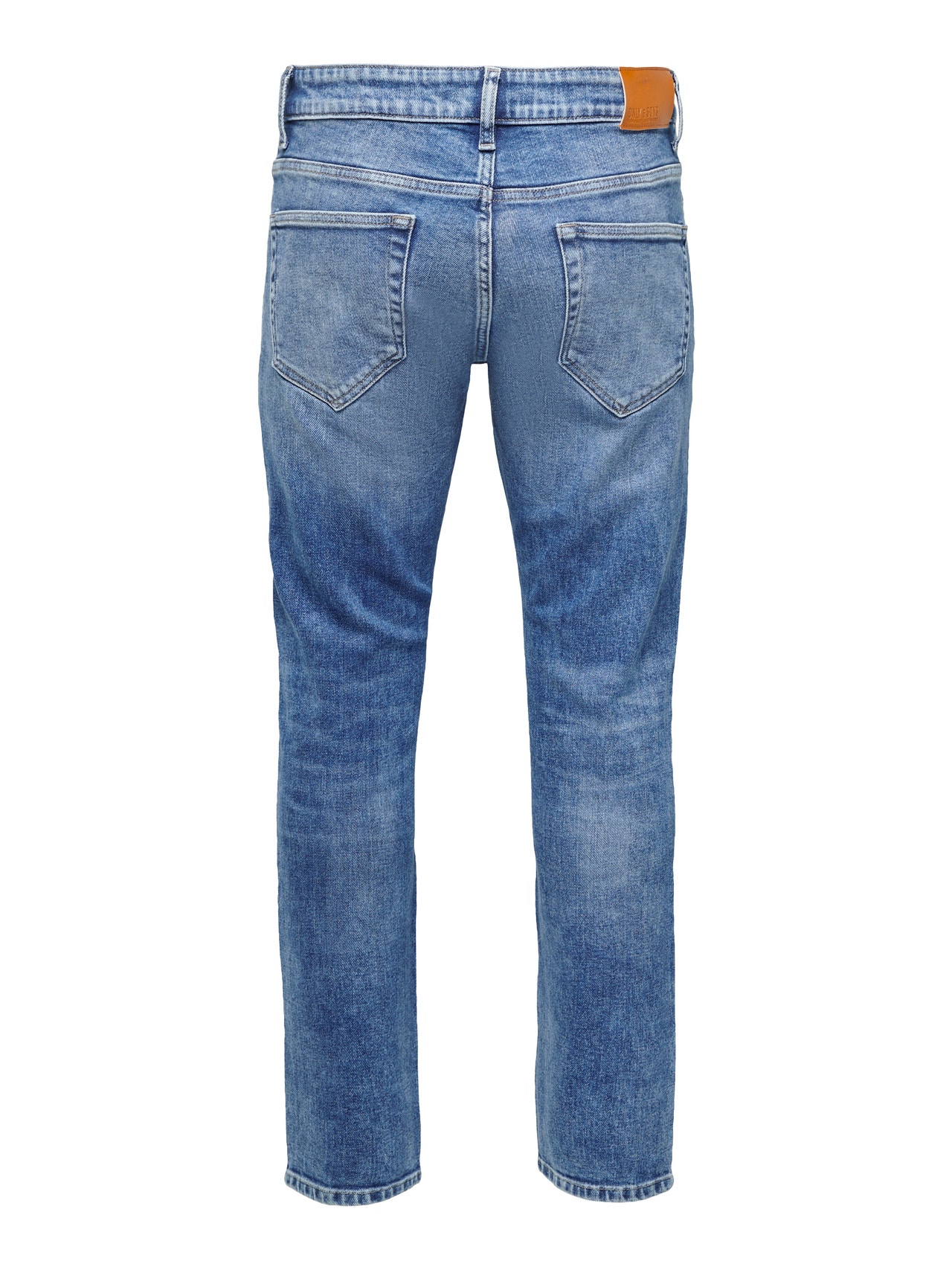 ONLY & SONS Slim Fit Middels høy midje Jeans -Medium Blue Denim - 22025094