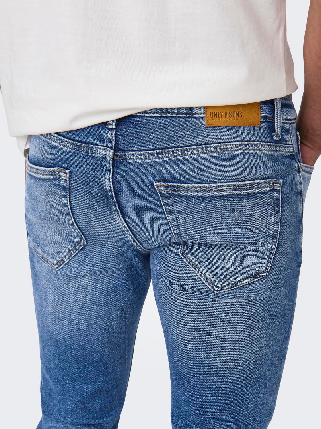 ONLY & SONS Slim Fit Medelhög midja Jeans -Medium Blue Denim - 22025094