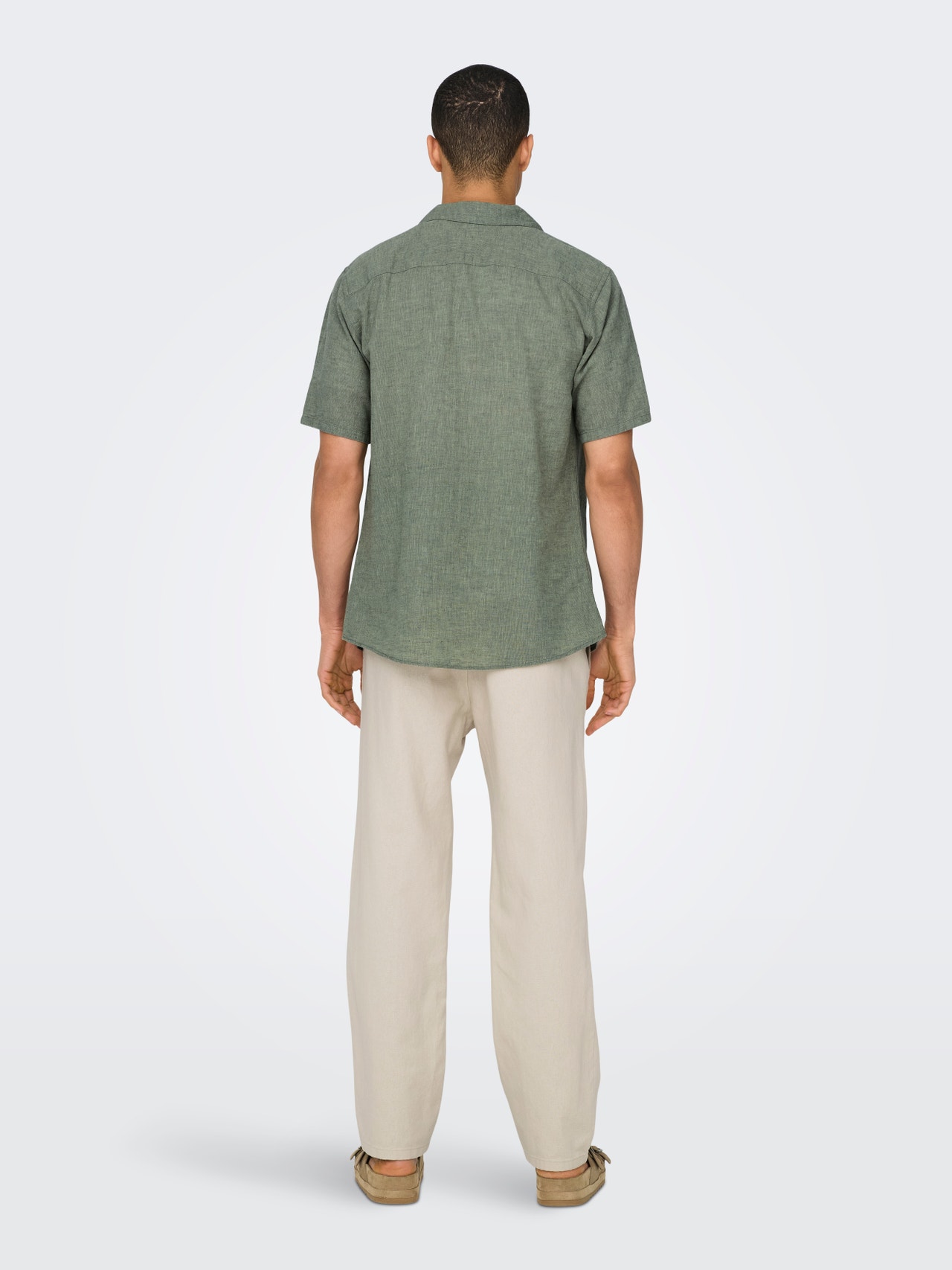 ONLY & SONS Slim Fit Resort collar Shirt -Swamp - 22025116