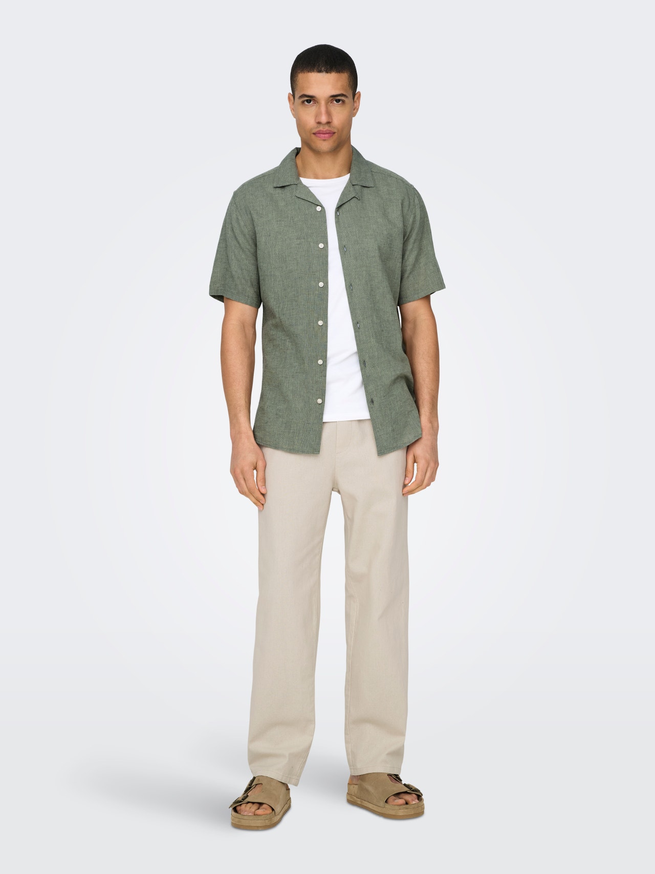 ONLY & SONS Camicie Slim Fit Colletto hawaiano -Swamp - 22025116