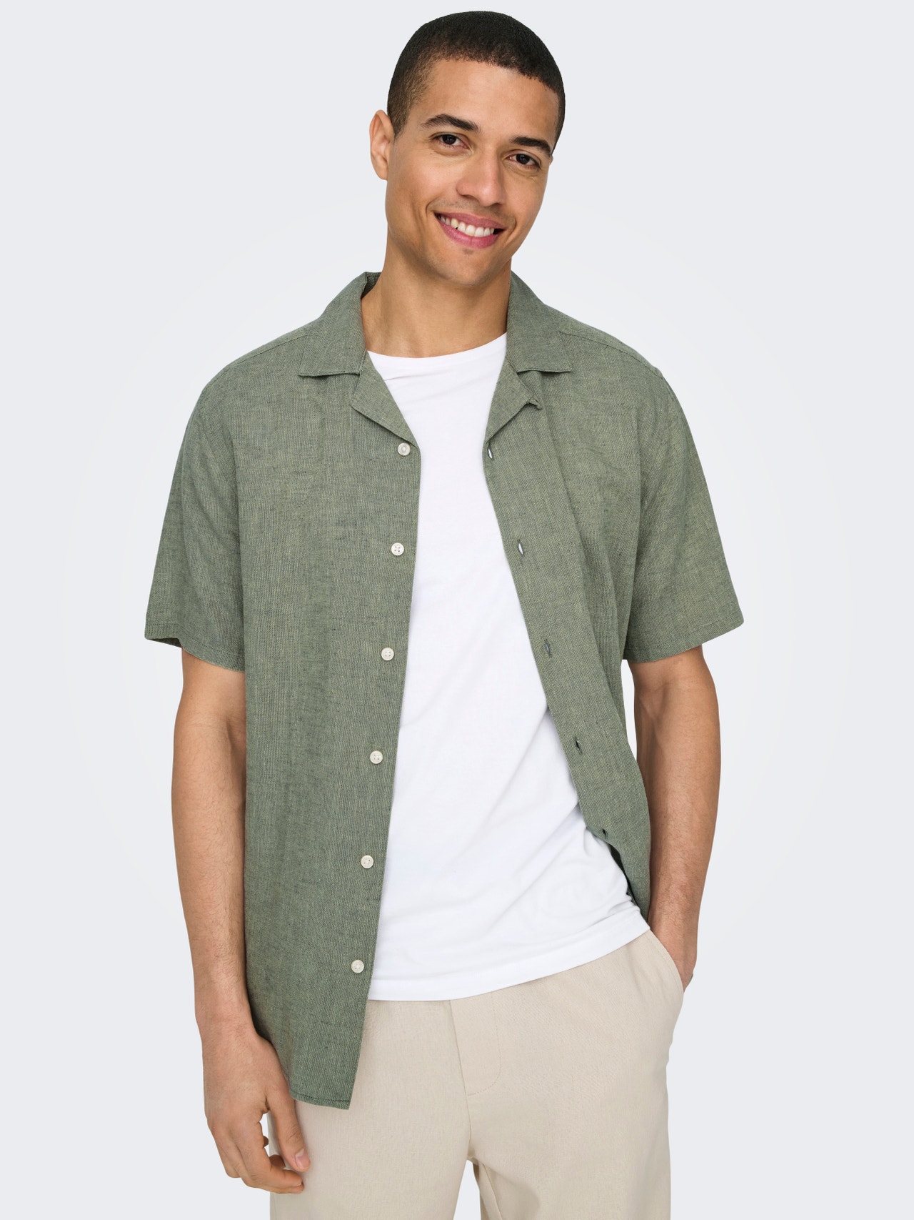 ONLY & SONS Shirt with short sleeves -Swamp - 22025116