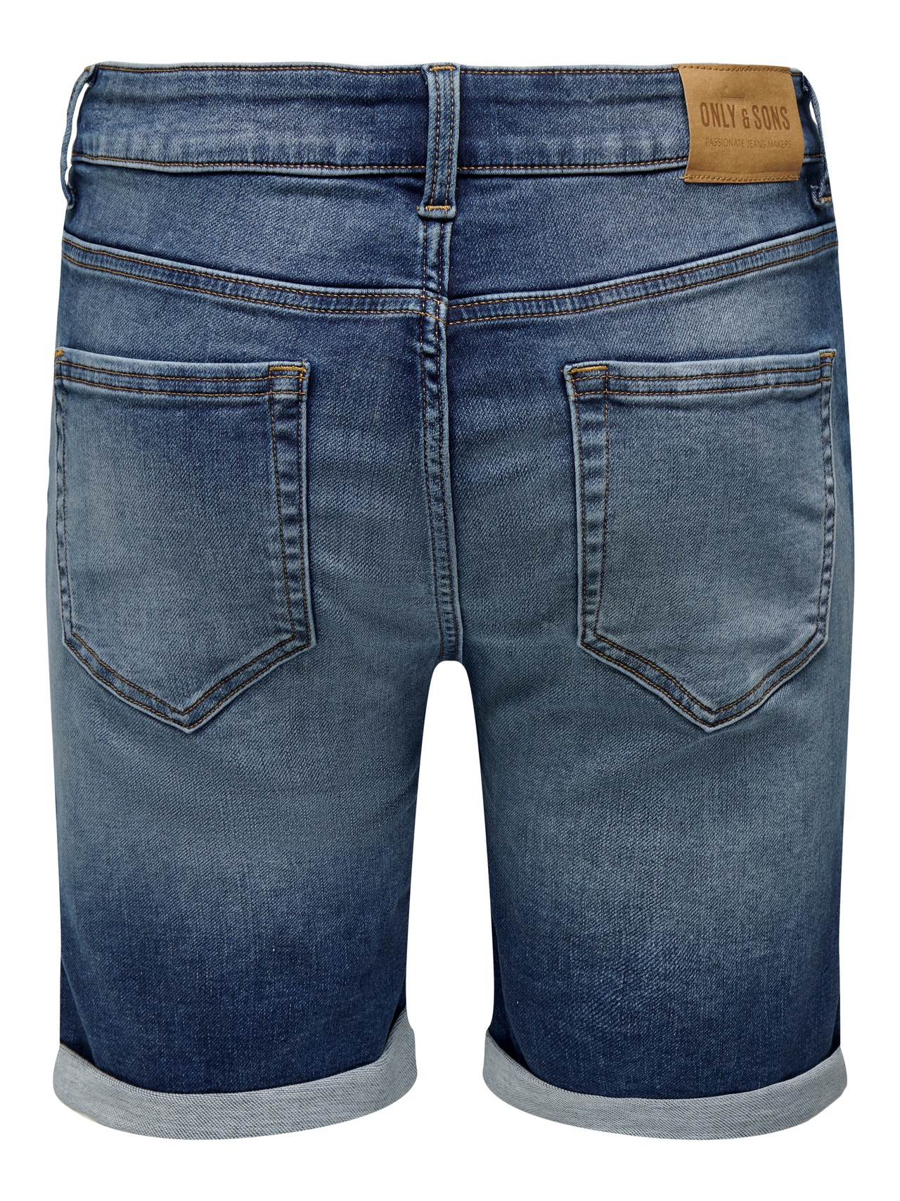 ONLY & SONS Regular Fit Middels høy midje Shorts -Dark Medium Blue Denim - 22025141