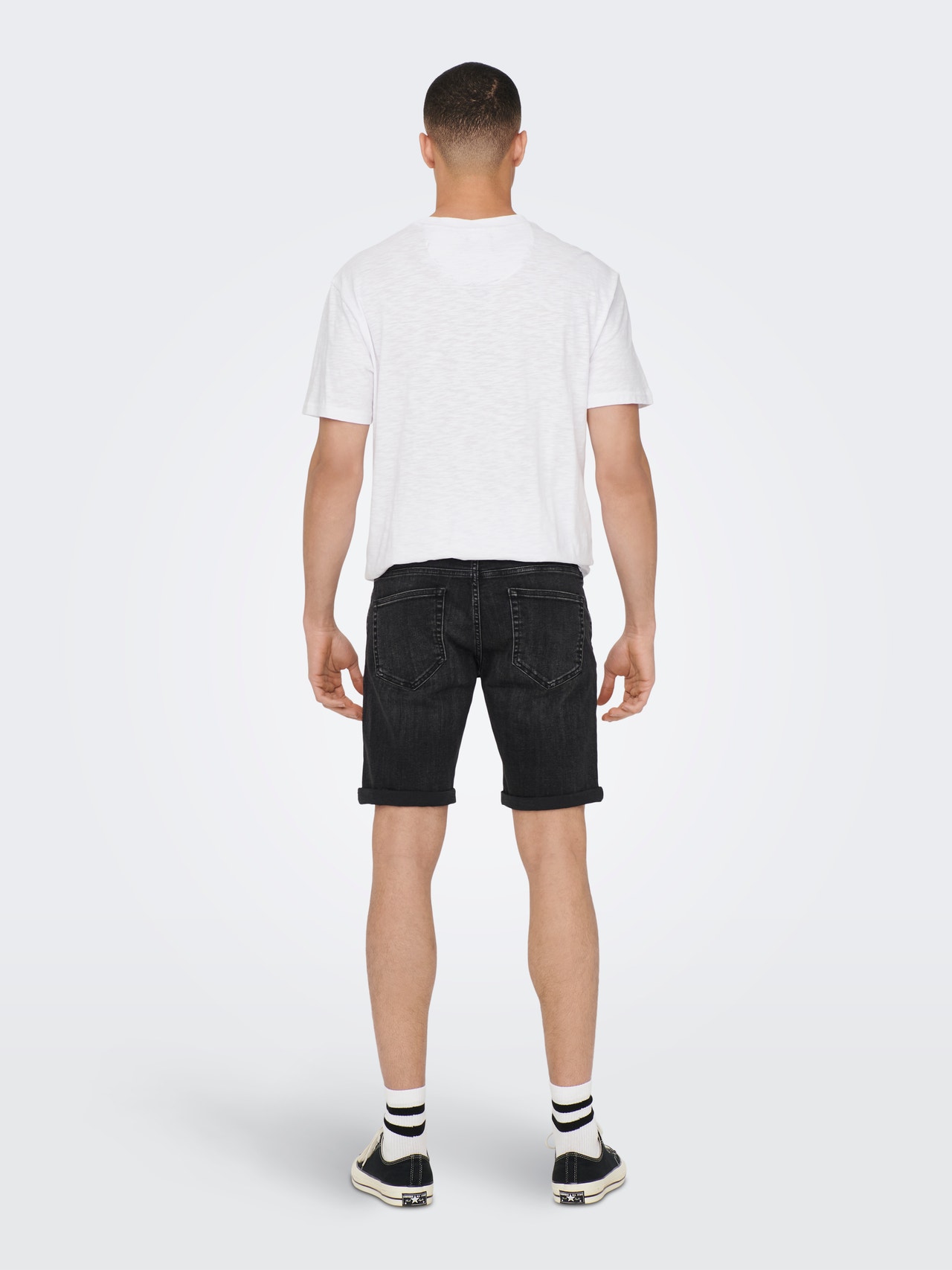 ONLY & SONS Normal geschnitten Mittlere Taille Shorts -Washed Black - 22025192