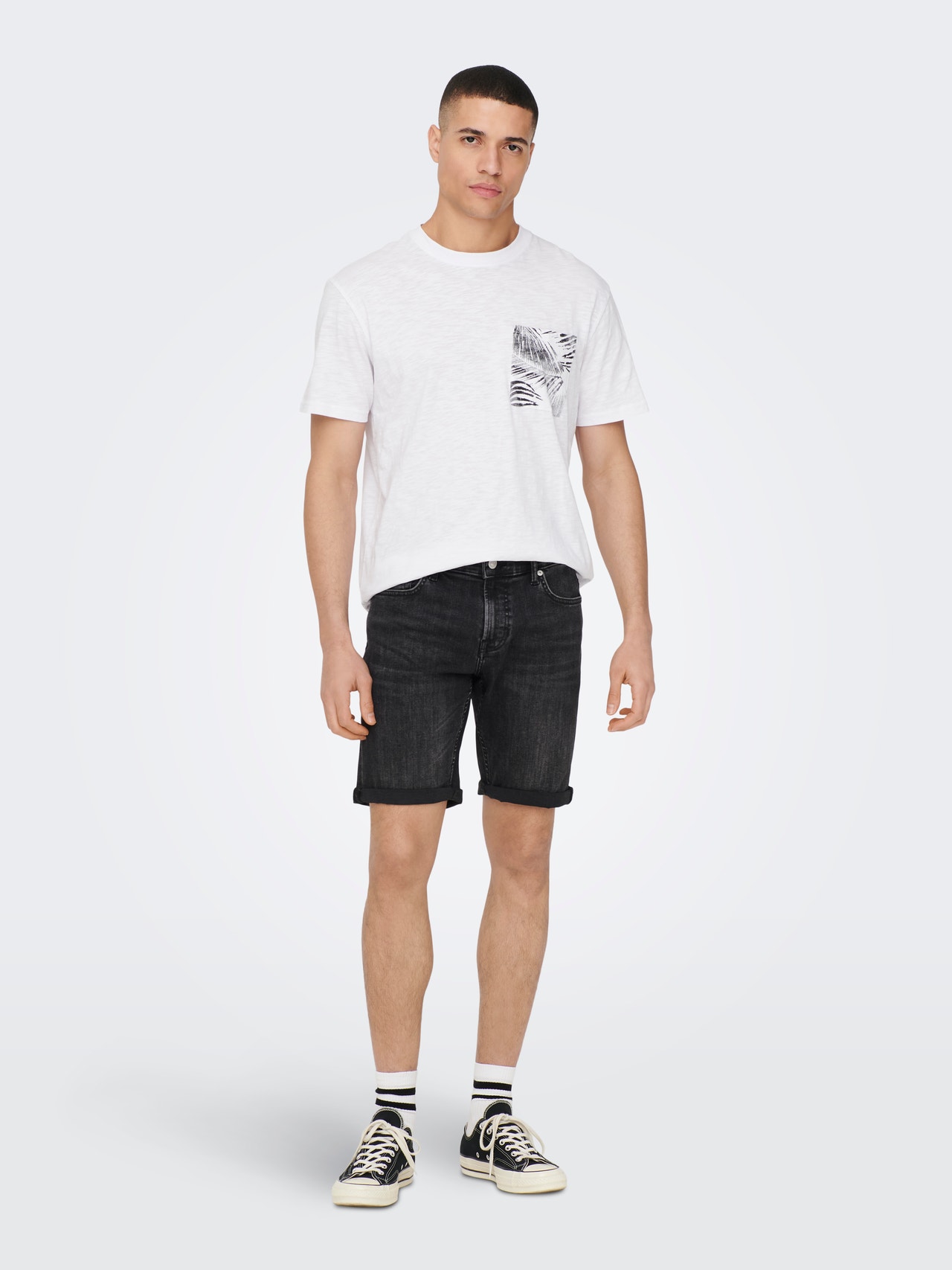 ONLY & SONS Normal geschnitten Mittlere Taille Shorts -Washed Black - 22025192