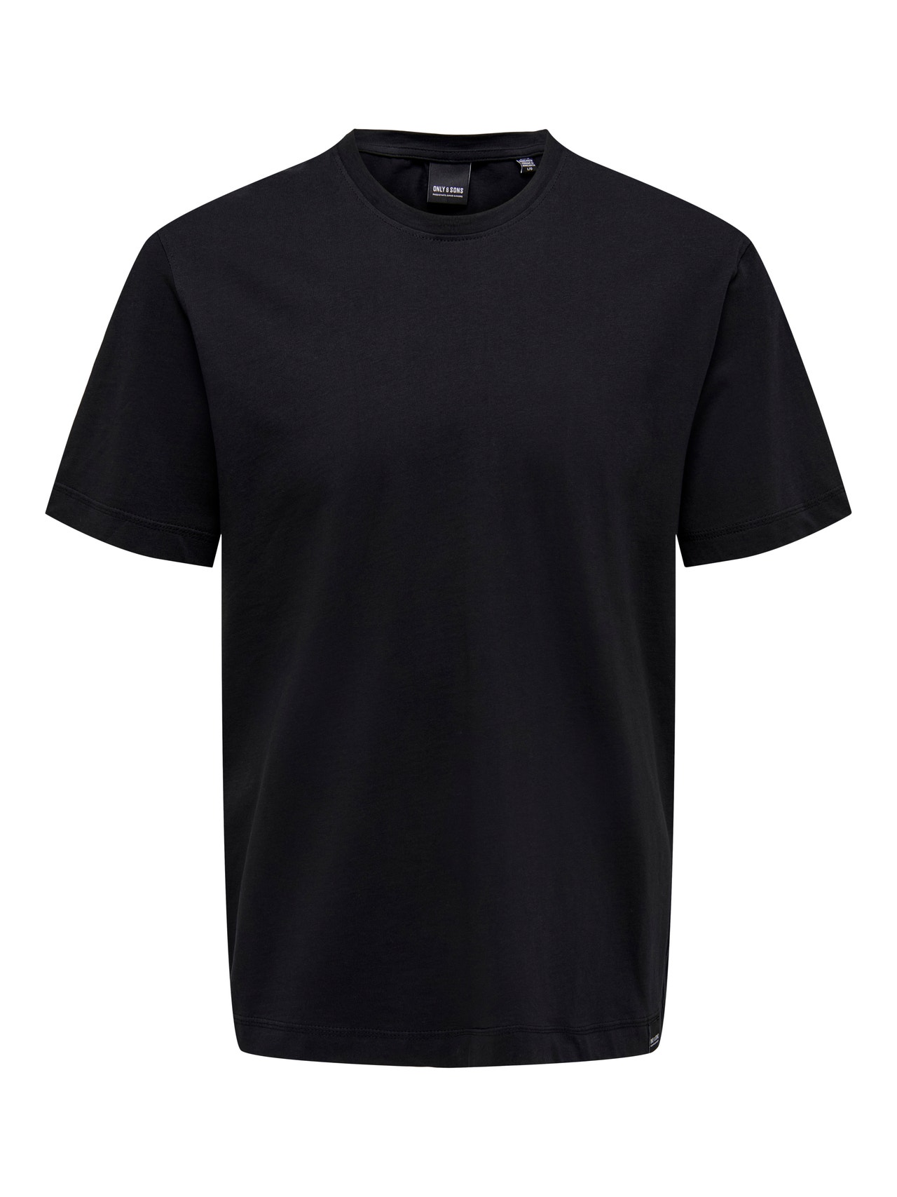 ONLY & SONS Regular Fit Round Neck T-Shirt -Black - 22025208