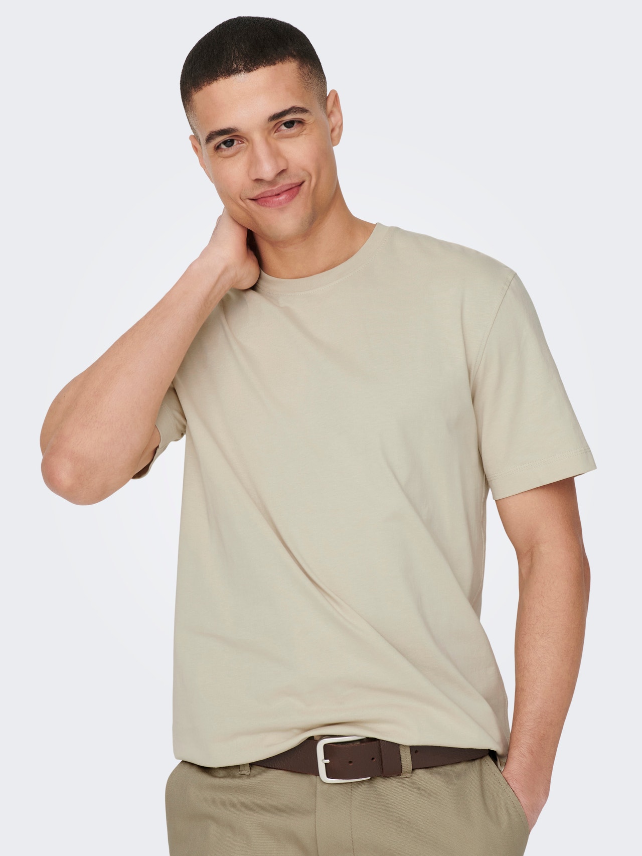 ONLY & SONS O-hals t-shirt -Pelican - 22025208