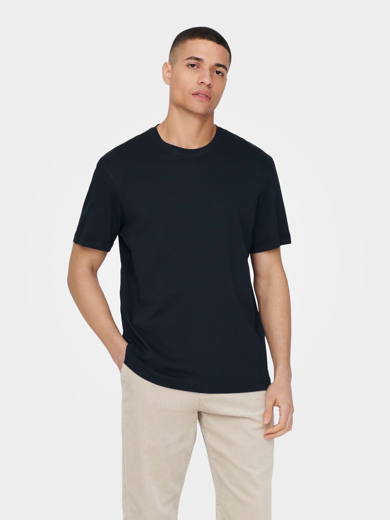 ONLY & SONS O-neck t-shirt -Dark Navy - 22025208
