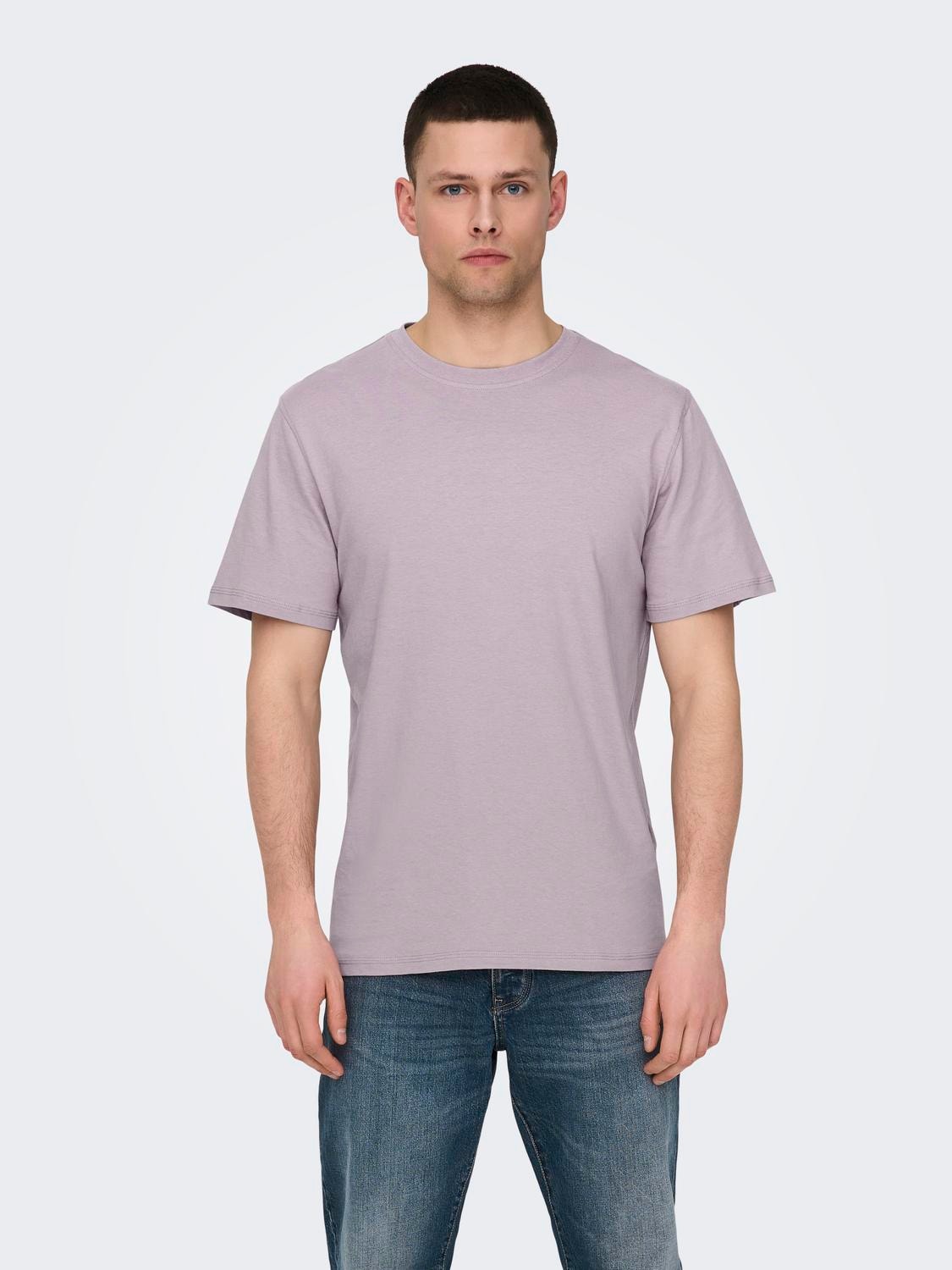 ONLY & SONS Regular Fit Round Neck T-Shirt -Nirvana - 22025208
