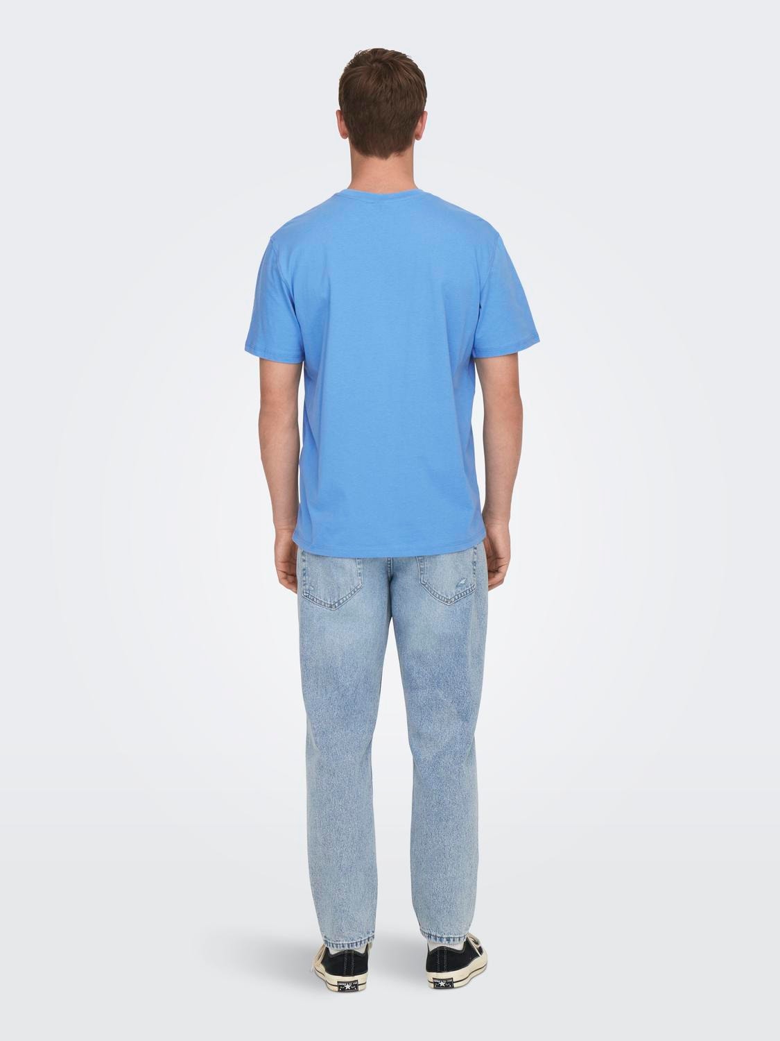 ONLY & SONS Normal geschnitten Rundhals T-Shirt -Marina - 22025208