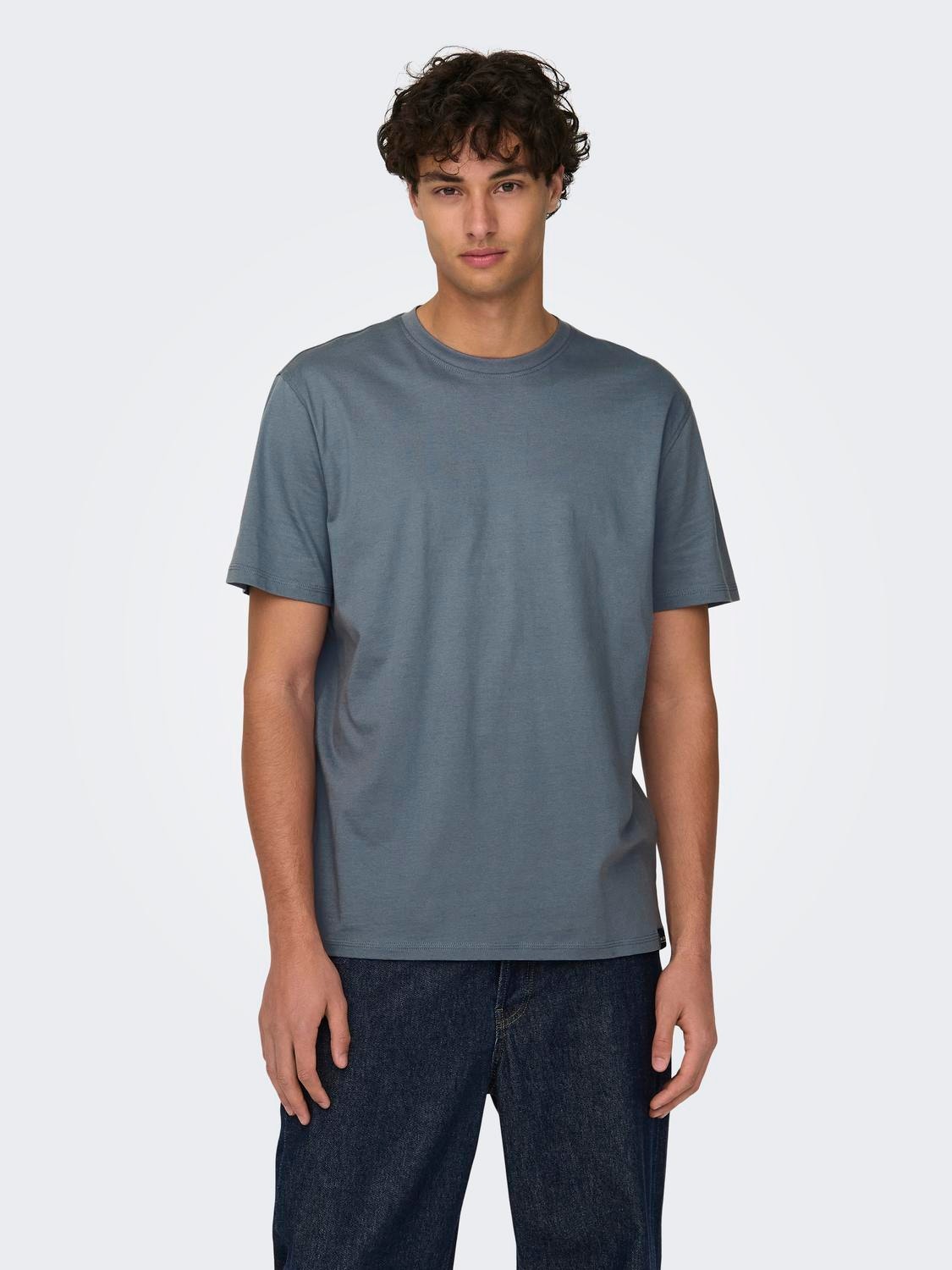 ONLY & SONS O-hals t-shirt -Flint Stone - 22025208