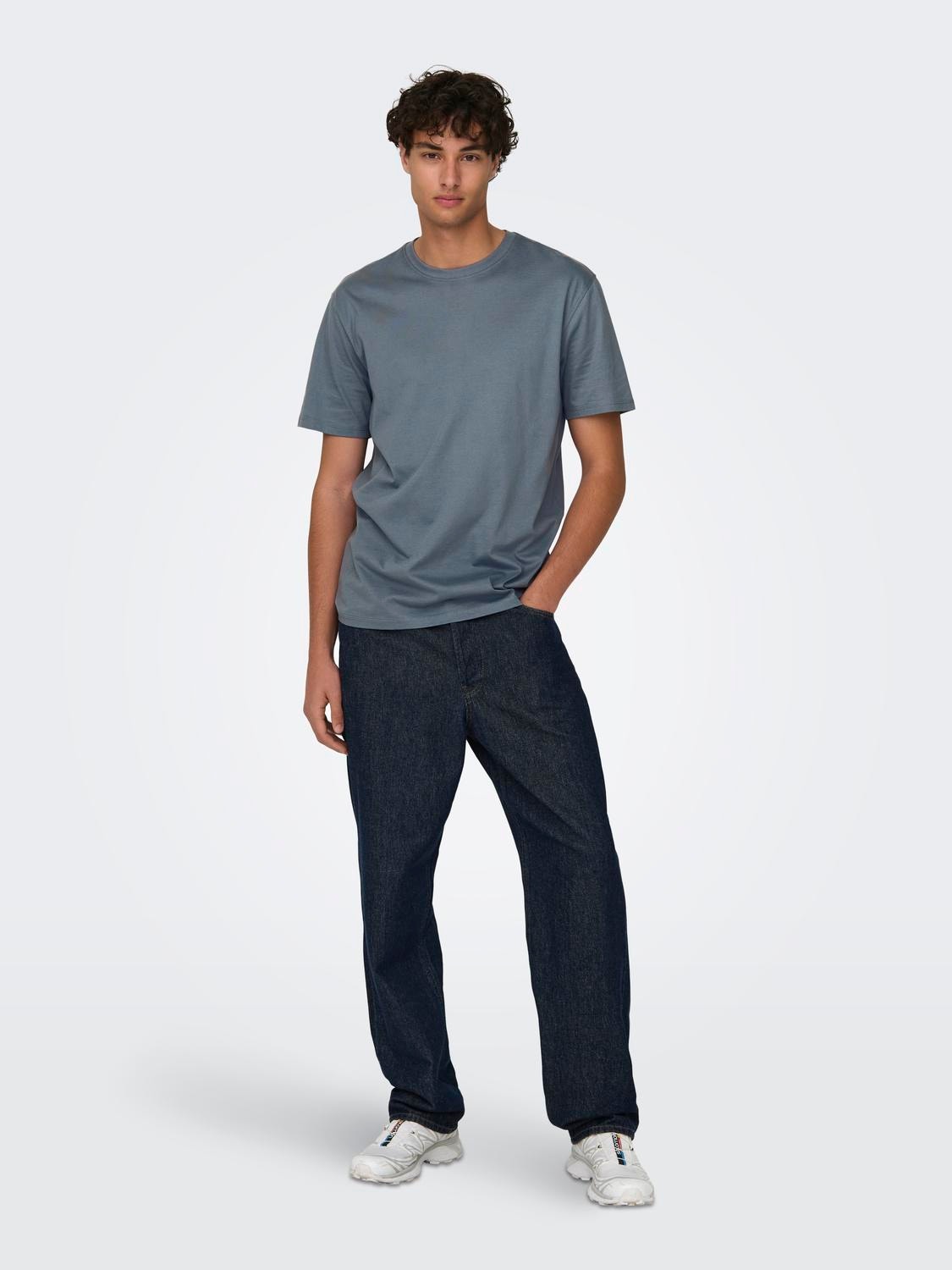 ONLY & SONS Regular fit O-hals T-shirts -Flint Stone - 22025208