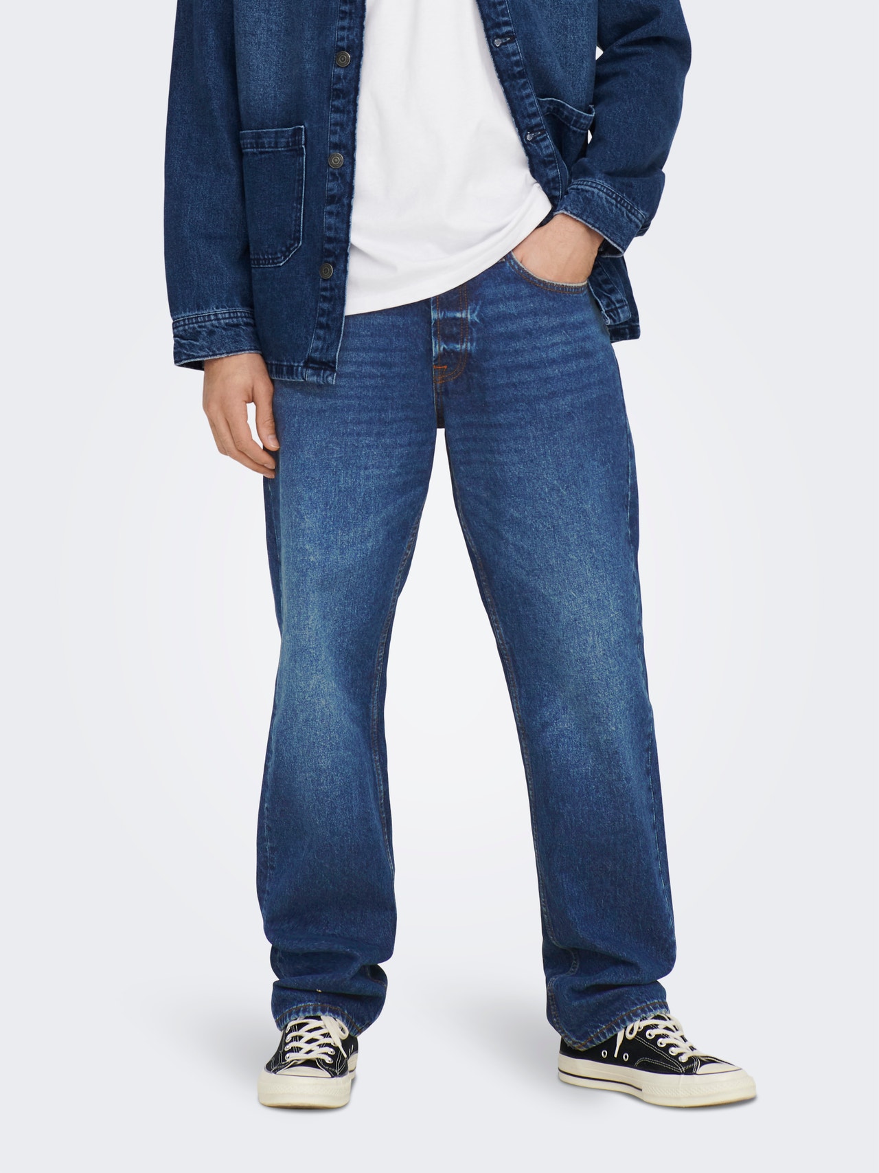 ONLY & SONS Locker geschnitten Jeans -Dark Blue Denim - 22025230