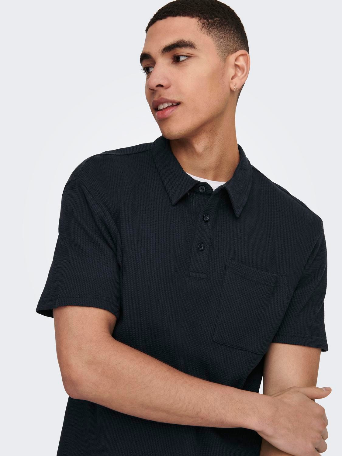 ONLY & SONS Polo med brystlomme -Dark Navy - 22025276
