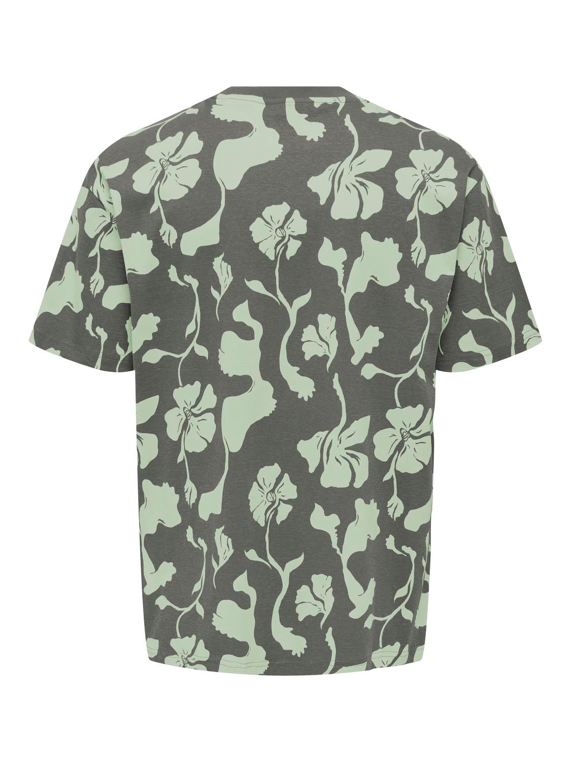 ONLY & SONS Locker geschnitten Rundhals T-Shirt -Castor Gray - 22025278