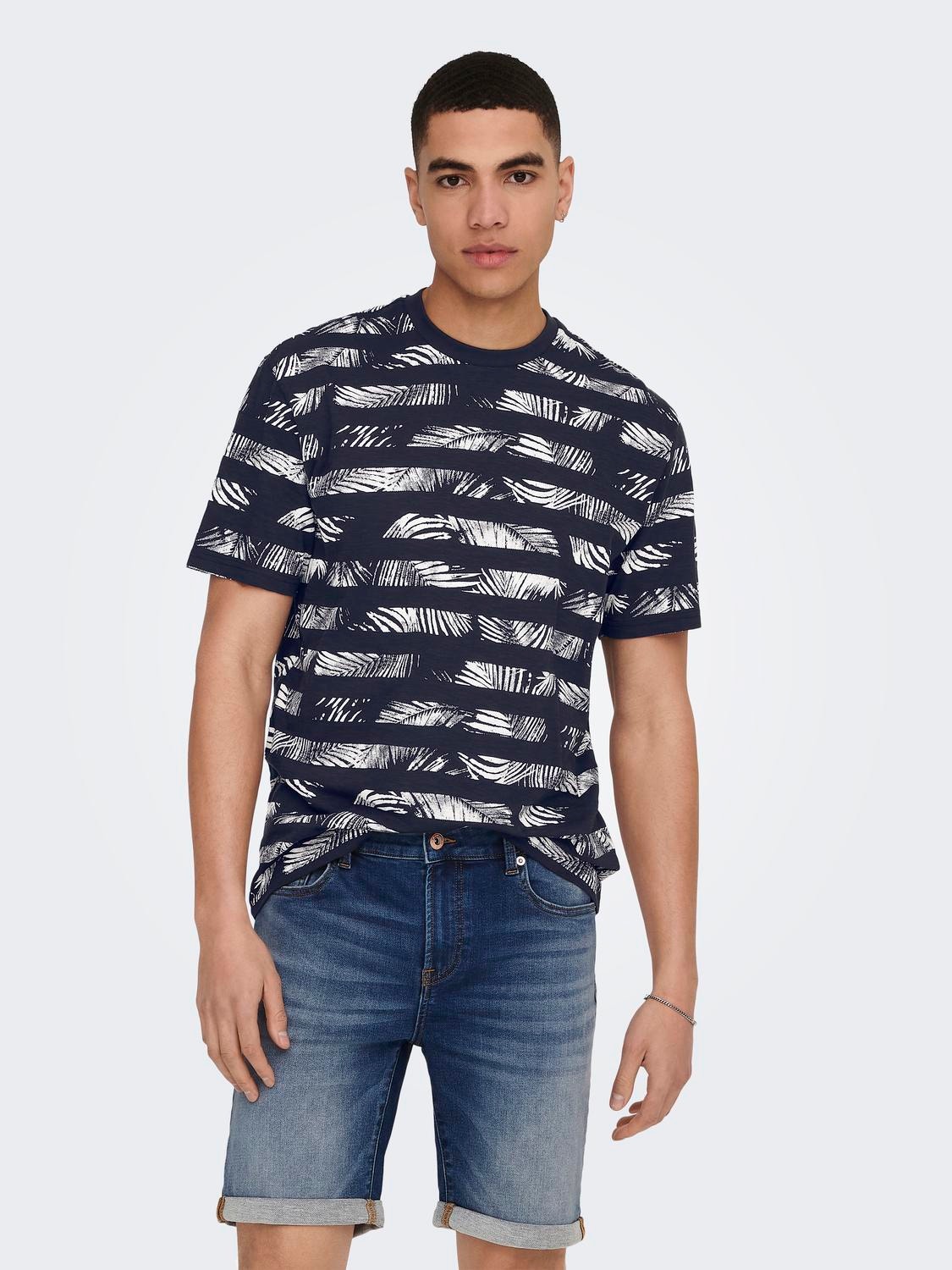 ONLY & SONS Camisetas Corte regular Cuello redondo -Dark Navy - 22025287