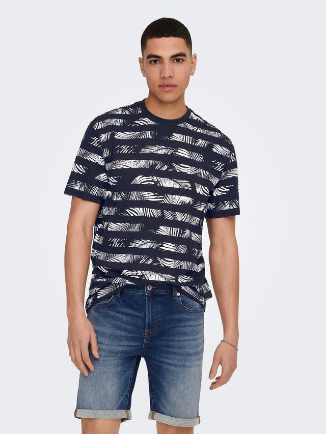 ONLY & SONS T-shirts Regular Fit Col rond - 22025287