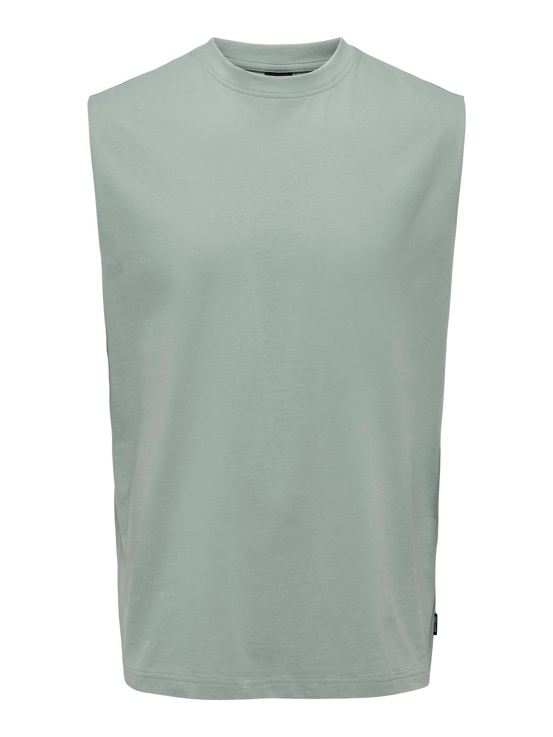 ONLY & SONS Relaxed Fit Sleeveless T-shirt -Silver Blue - 22025300