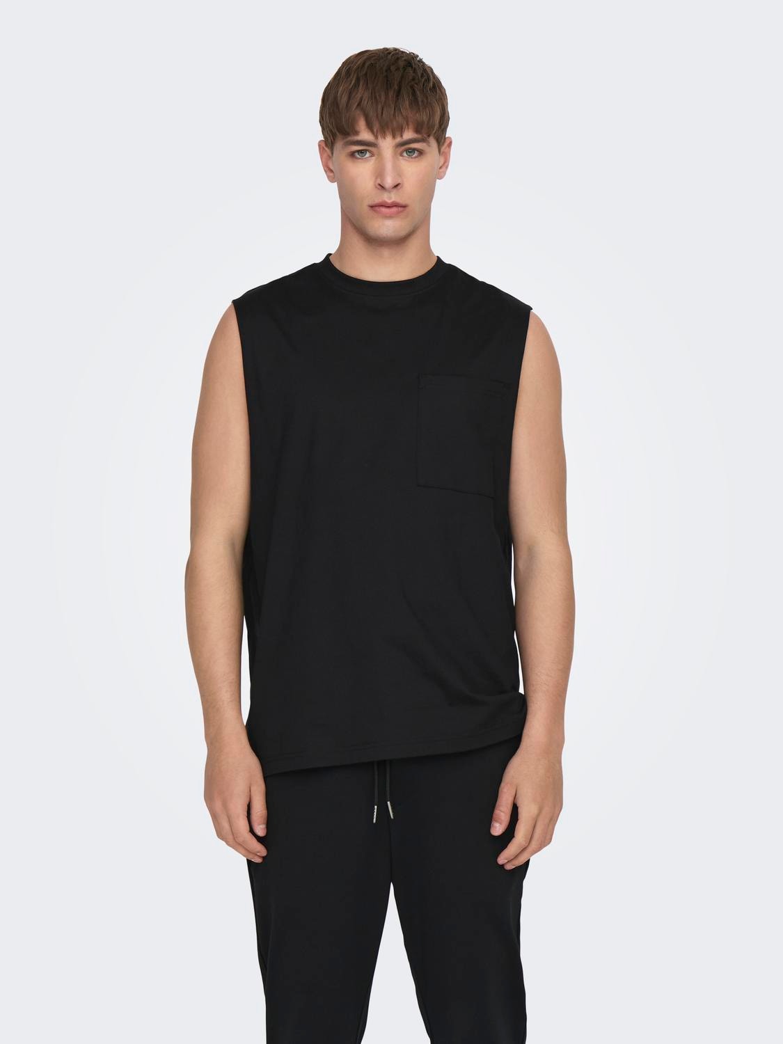 ONLY & SONS Relaxed Fit Sleeveless T-shirt -Black - 22025300